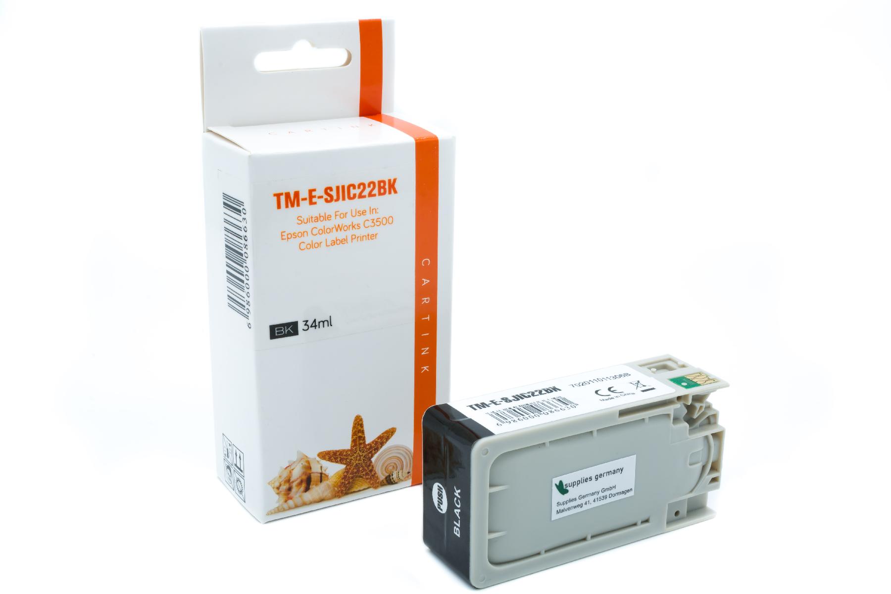 SJIC22schwarz alternativ Seestern Tinte schwarz für Epson / C33S020601 / 32,5ml