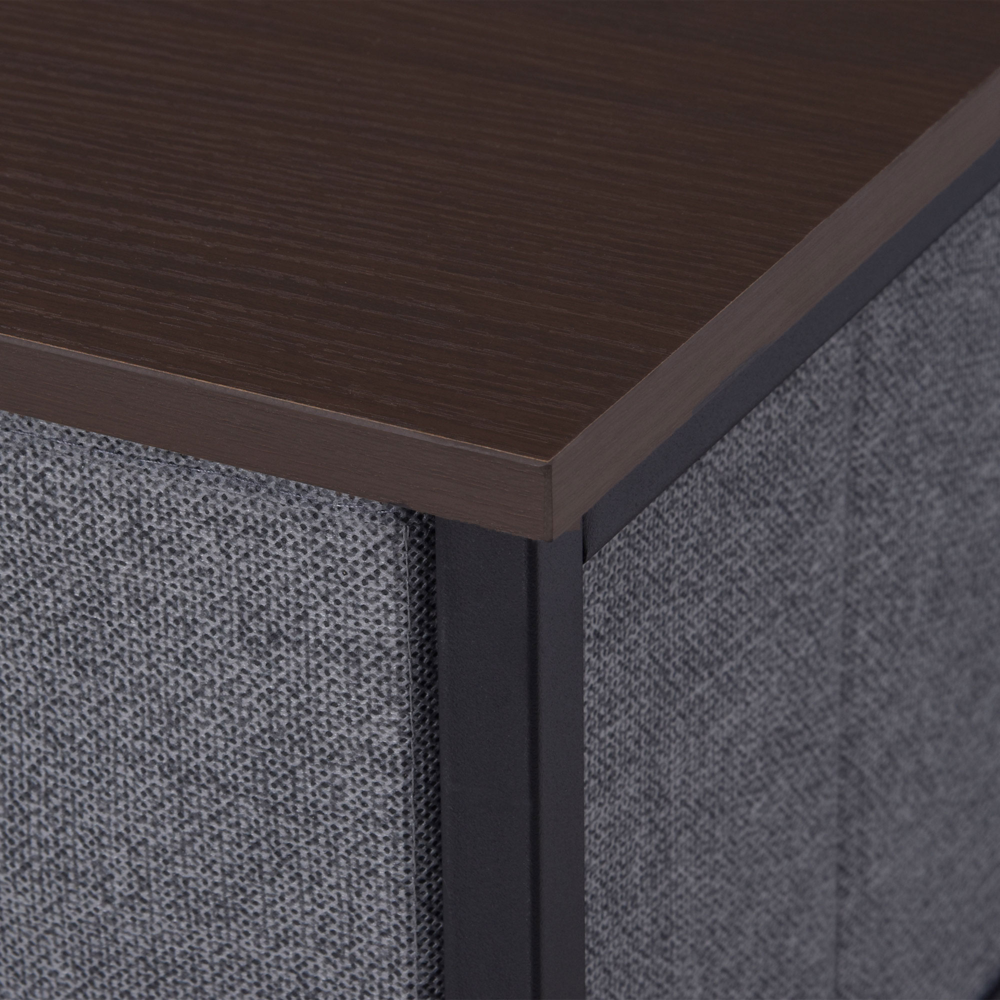 Kommode mit 7 faltbaren Stoffschubladen, Vlies, Metallgestell, 63,5 x 30 x 71 cm, Dunkelgrau