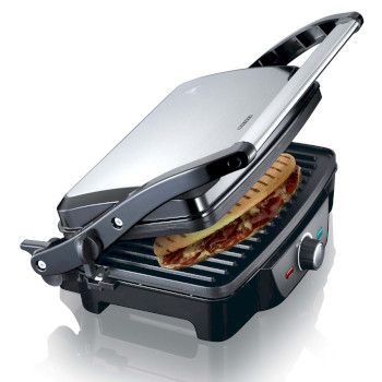 Panini / Tischgrill 1600W schwarz / Gehäuse aus Edelstahl