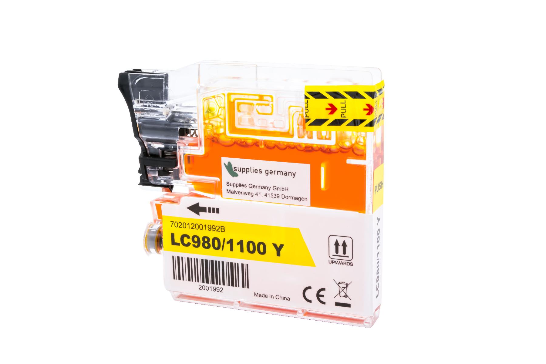 LC980/1100Y alternativ Tinte gelb für Brother / LC980Y / 20ml