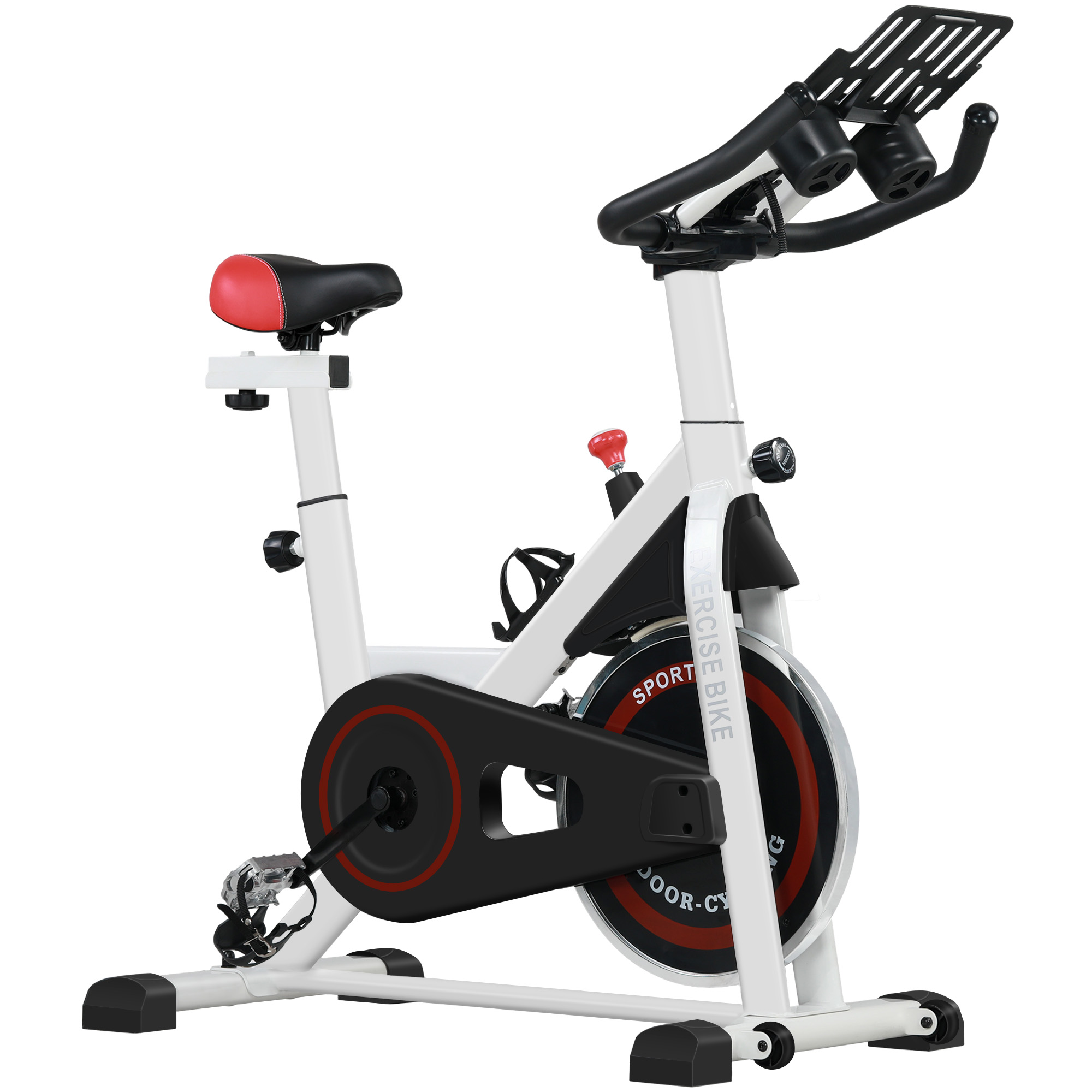 Heimtrainer, einstellbarer Widerstand, bis 120kg, Stahl, L103xB53xH100-114cm, Weiß/Schwarz