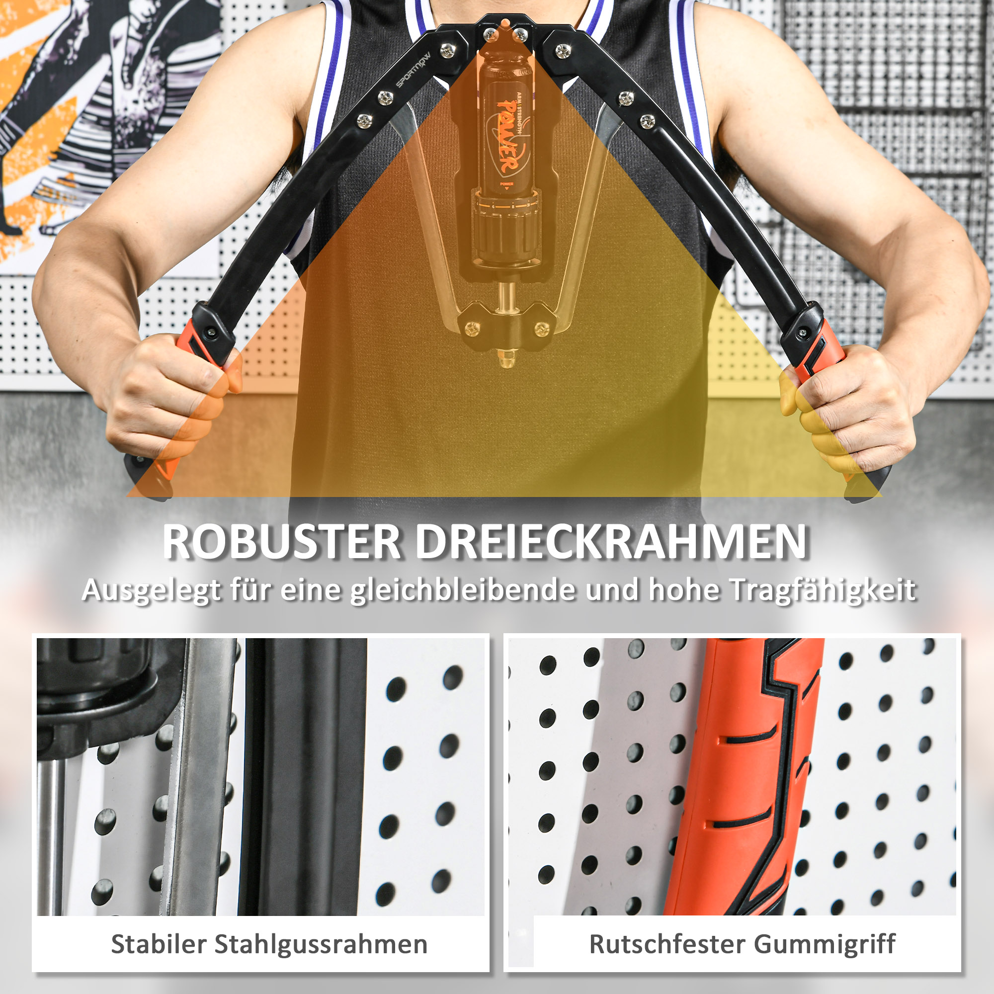 Power Twister 10-200kg Armtrainer Einstellbare Hydraulische Armtrainingsgerät 43 x 16 x 5 cm Schwarz+Rot