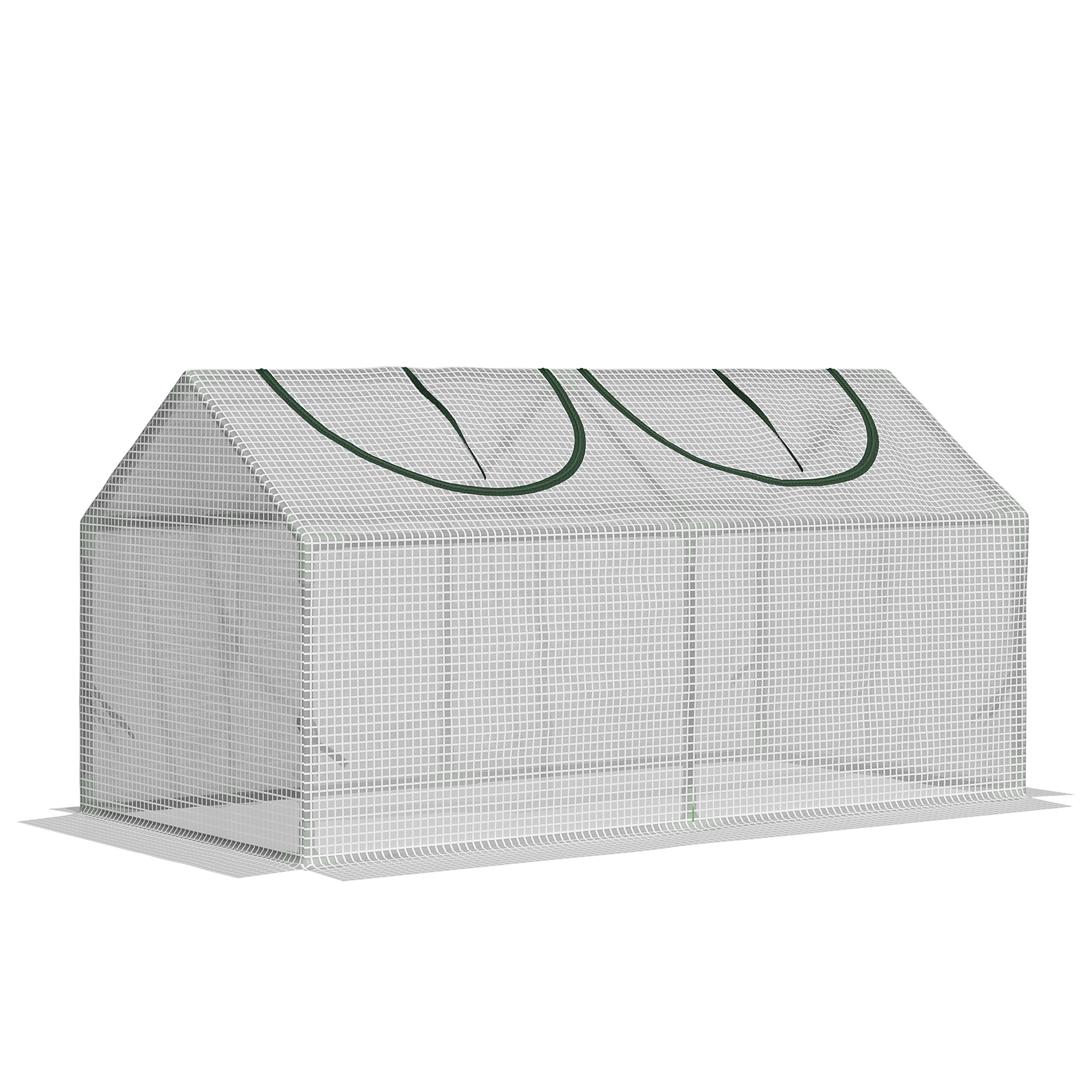 Gewächshaus mit Fernster, PE-Gitterfolie, Foliengewächshaus aus Stahl, Treibhaus für Balkon, Garten, Tomatenhaus 120x60x60cm, Tomatengewächshaus für Gemüse, Blumen, Pflanzen, Weiß
