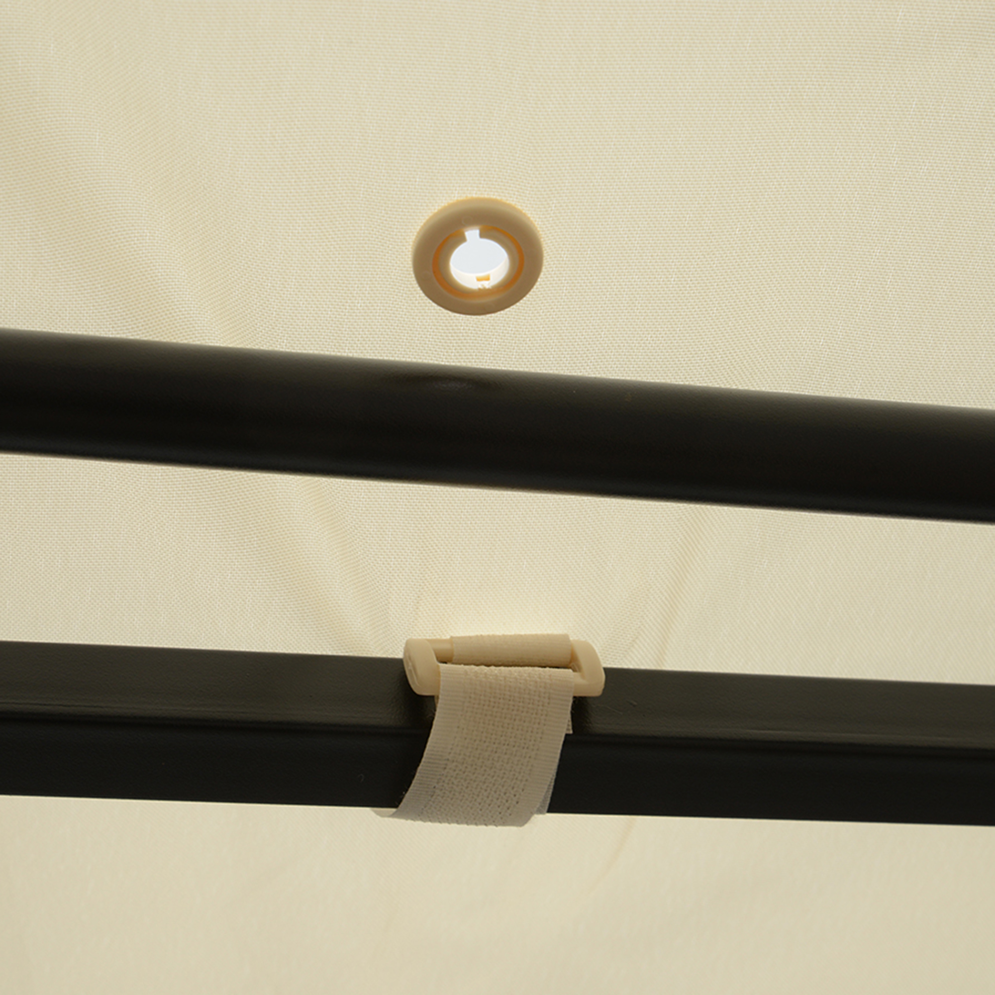 Pavillon mit klappbarer Dacherweiterung wetterfest 3 x 2,5 m Cremeweiß