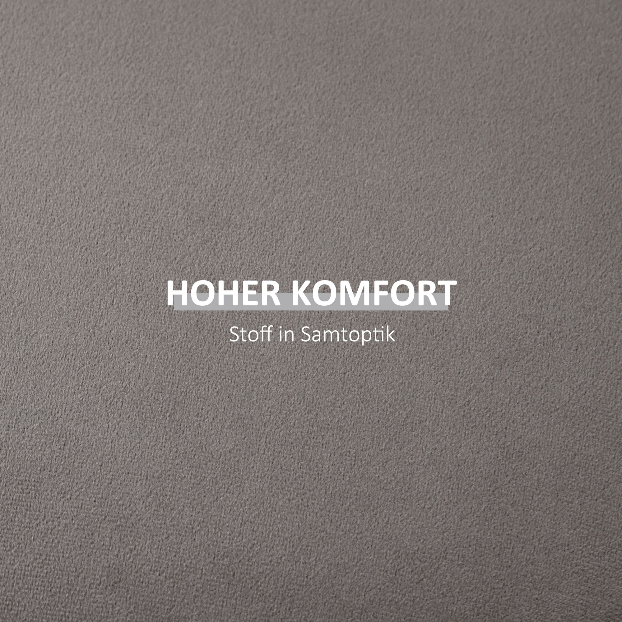 2-in-1 Hocker in Samtoptik inklusive Stauraum und abnehmbaren Deckel Φ44 cm x 47,5 cm Grau