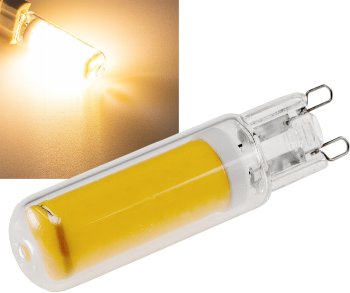 LED Stiftsockel G9, 4W, 480lm, dimmbar - 330°, 230V, 3000k / warmweiß, Glas LED Stiftsockel G9, 4W, 480lm, dimmbar - 330°, 230V, 3000k / warmweiß, Glas