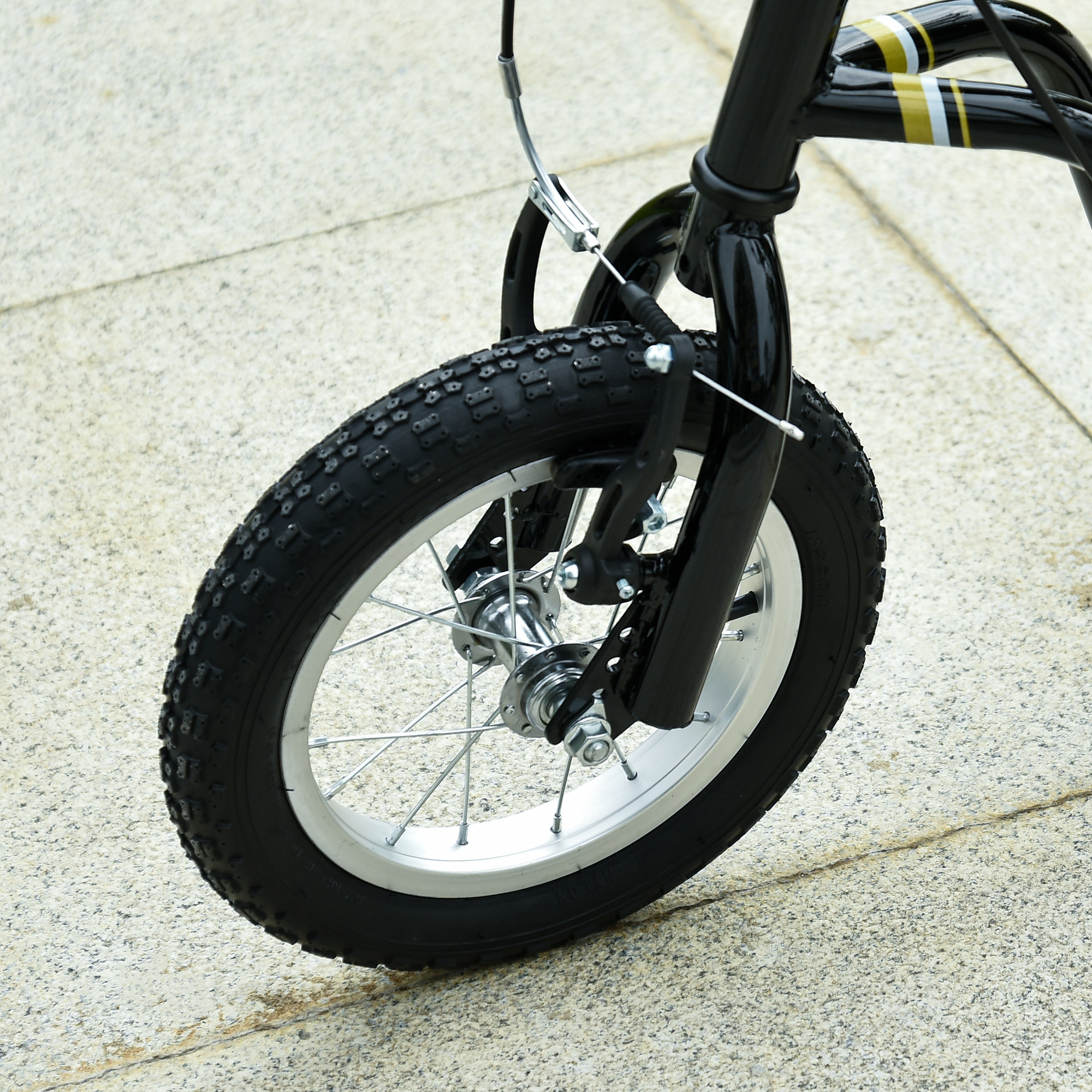 Kinderroller ab 5 Jahre Scooter Kinderscooter Tretroller Cityroller Kinder Roller Kickboard mit Luftreifen 12 Zoll Gummi Aluminium Schwarz 120 x 58 x 85-95 cm