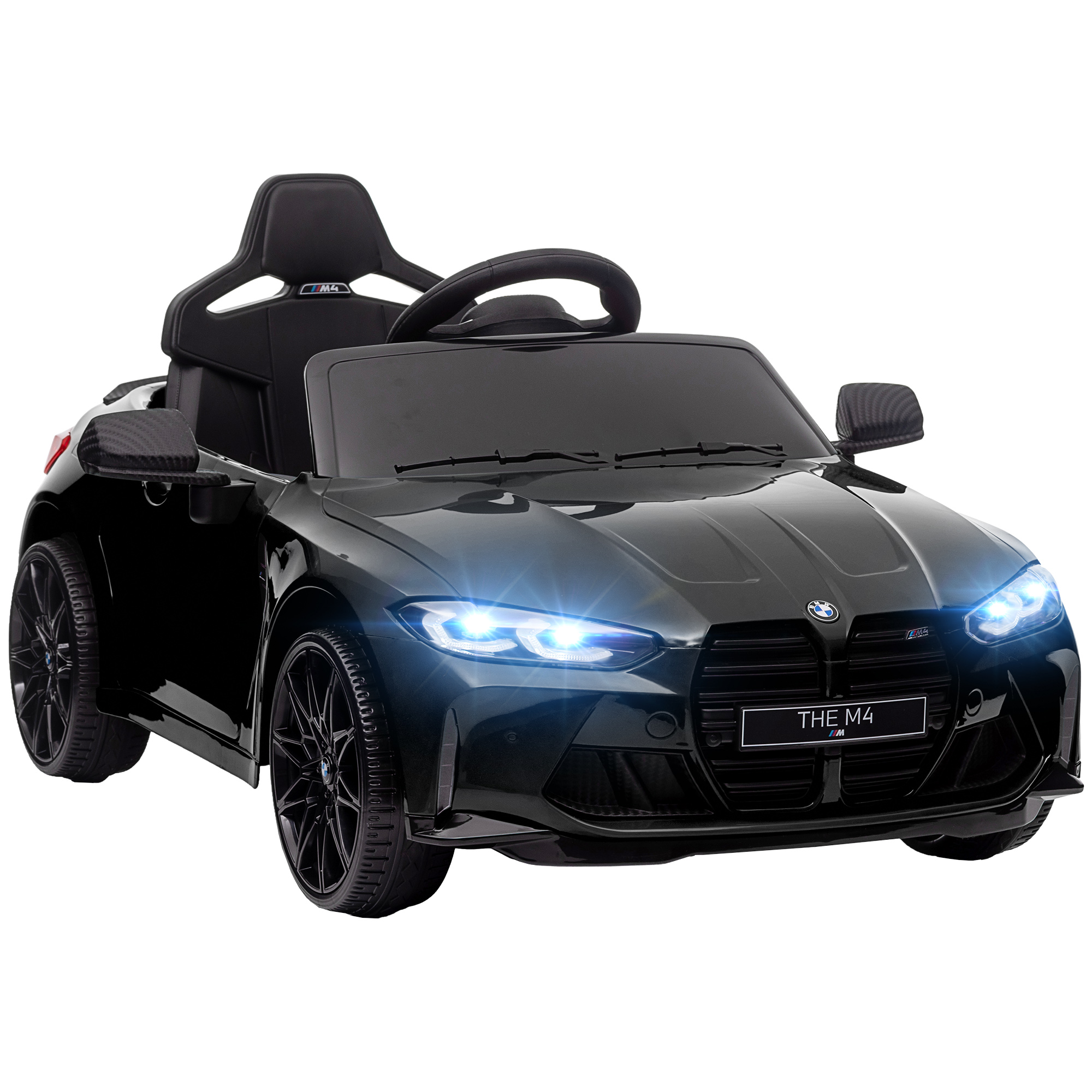 Elektro Kinderauto BMW M4, Sound & Licht, 3-5 km/h, inkl. Fernsteuerung, für 3-5 Jahre, Schwarz
