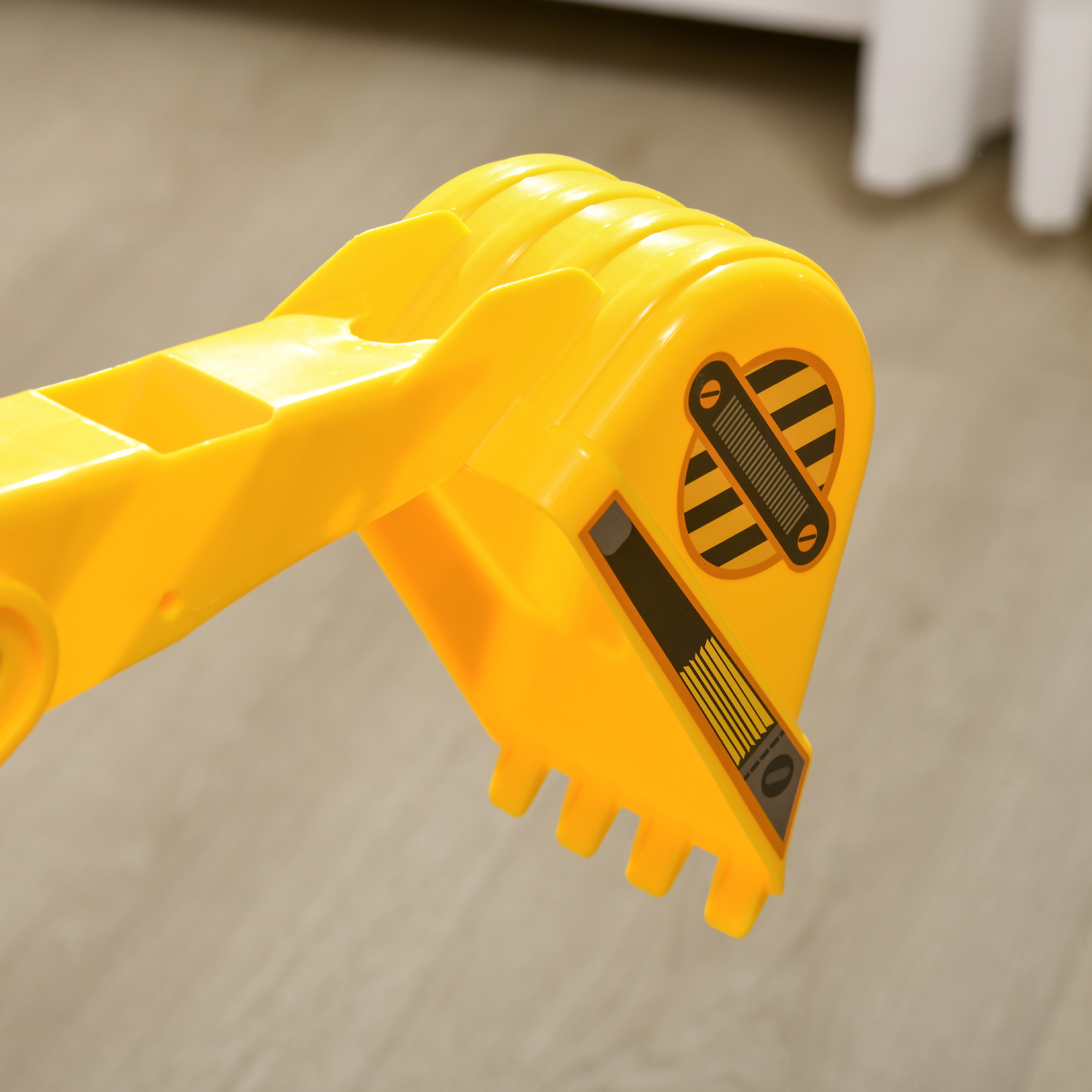 Sitzbagger Aufsitzbagger mit Schaufel Hupe, Kinderbagger mit Stauraum unter Sitz, Rutschauto Baggerfahrzeug zum Sitzen bis 30kg, Draufsitzen Sandbagger für Kinder 1,5-4 Jahre Gelb