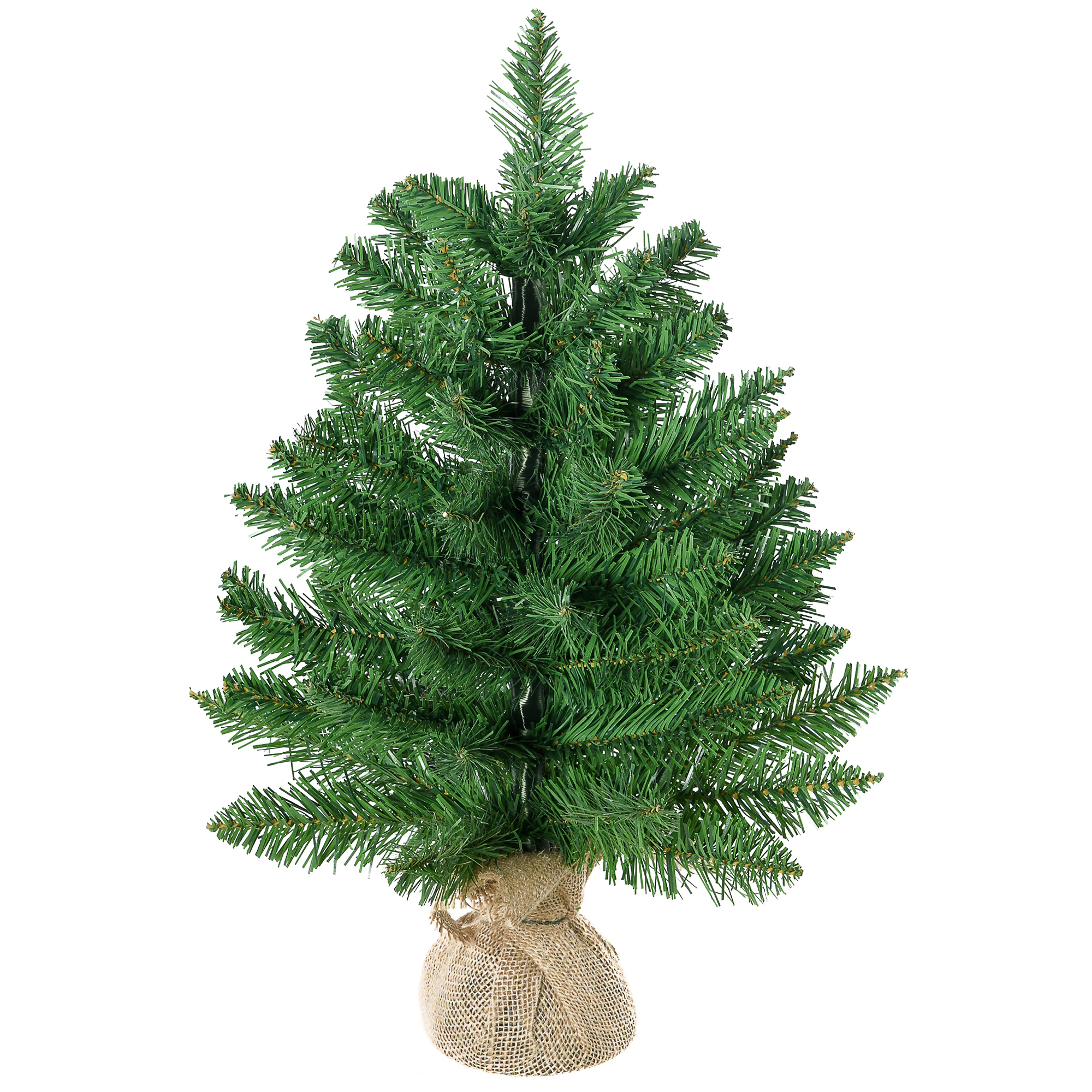 Mini Weihnachtsbaum mit künstlichem Schnee, 60 cm hoch, mit Zementständer, Mehrfarbig