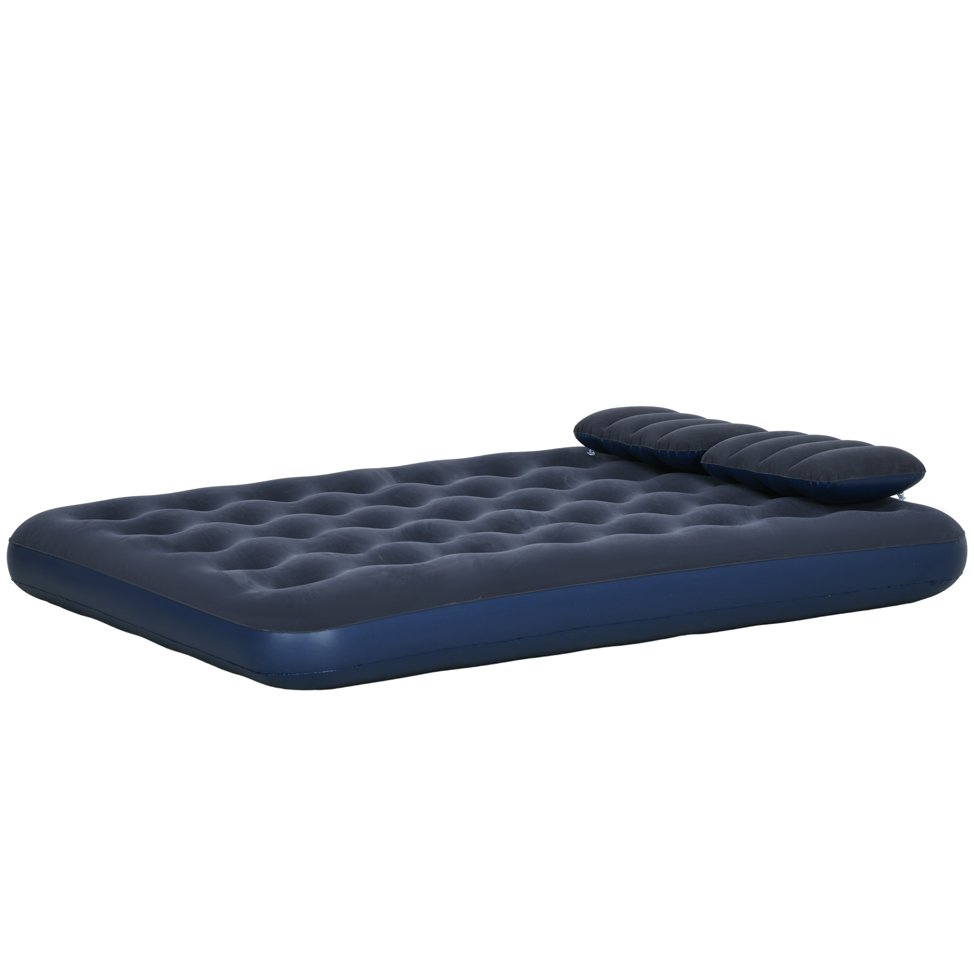 Luftmatratze für 2 Personen, mit Handpumpe, weich & robust, 203x152x22cm, Blau