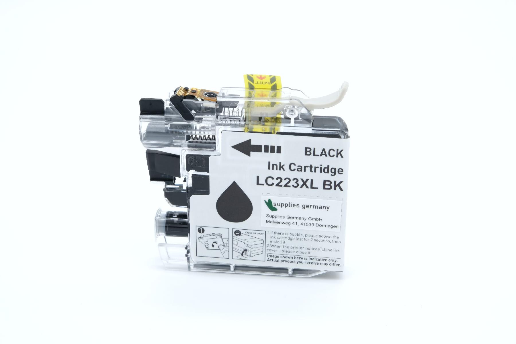 LC223XLschwarz alternativ Tinte schwarz für Brother / LC223schwarz / 14,6ml