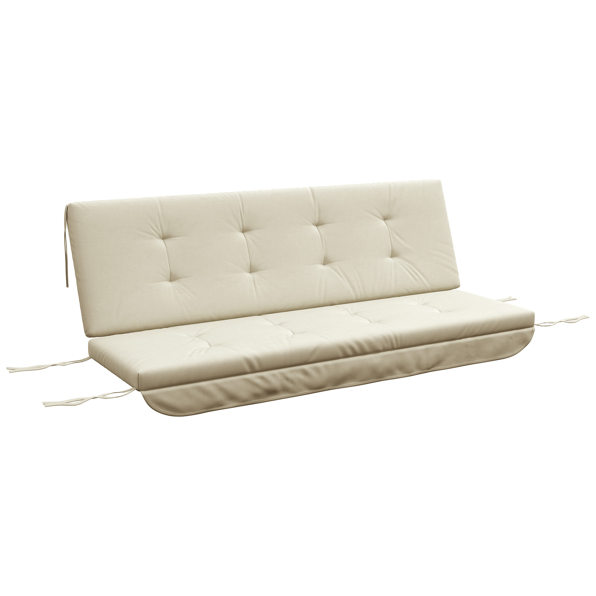 Auflagen-Set für Hollywoodschaukel 170 cm Stuhlkissen Schaukelauflage Sitzkissen Gartenschaukel Gartenpolster Rückenkissen Seitenkissen Beige