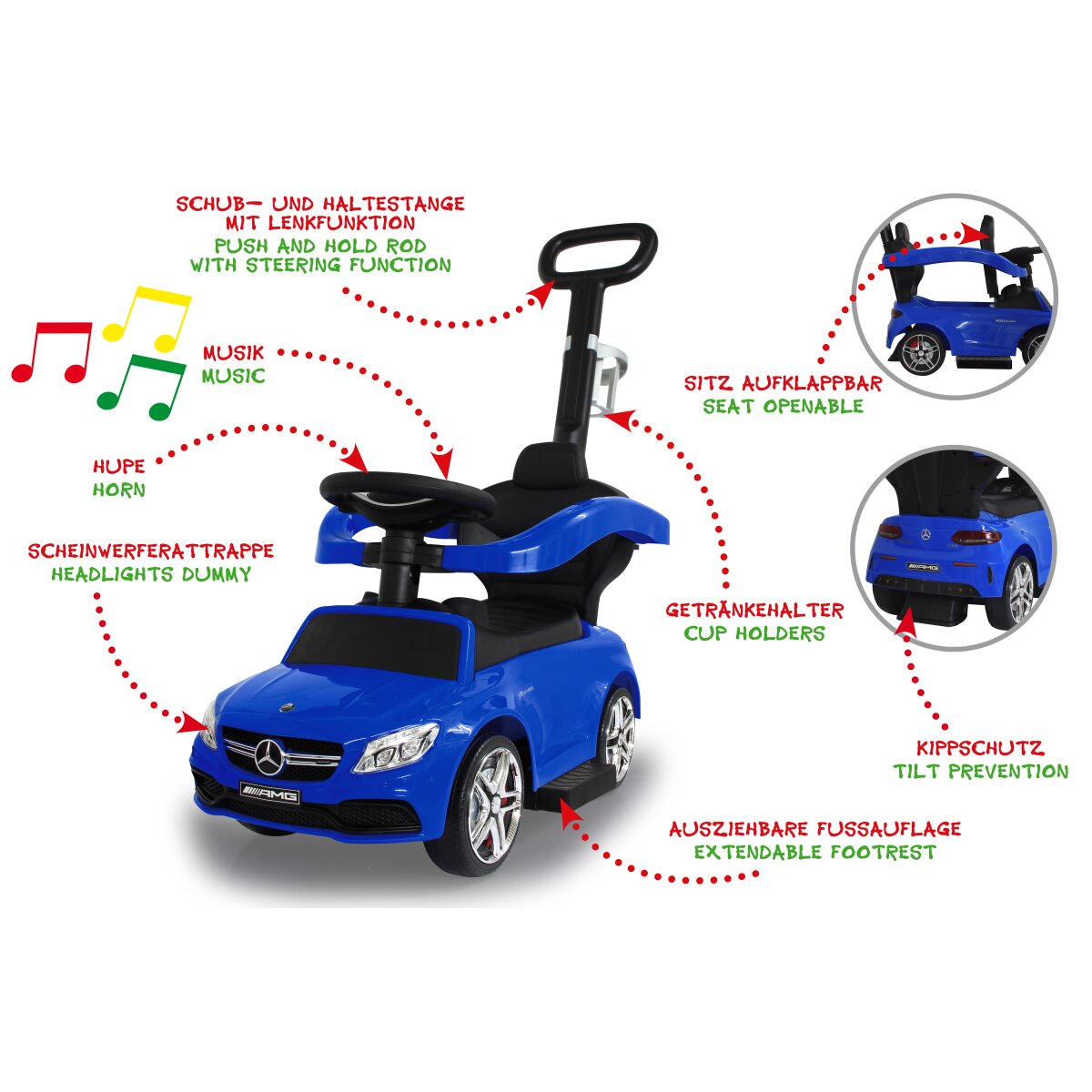 Rutscher Mercedes-AMG C 63 blau 3in1 Rutscher Mercedes-AMG C 63 blau 3in1
