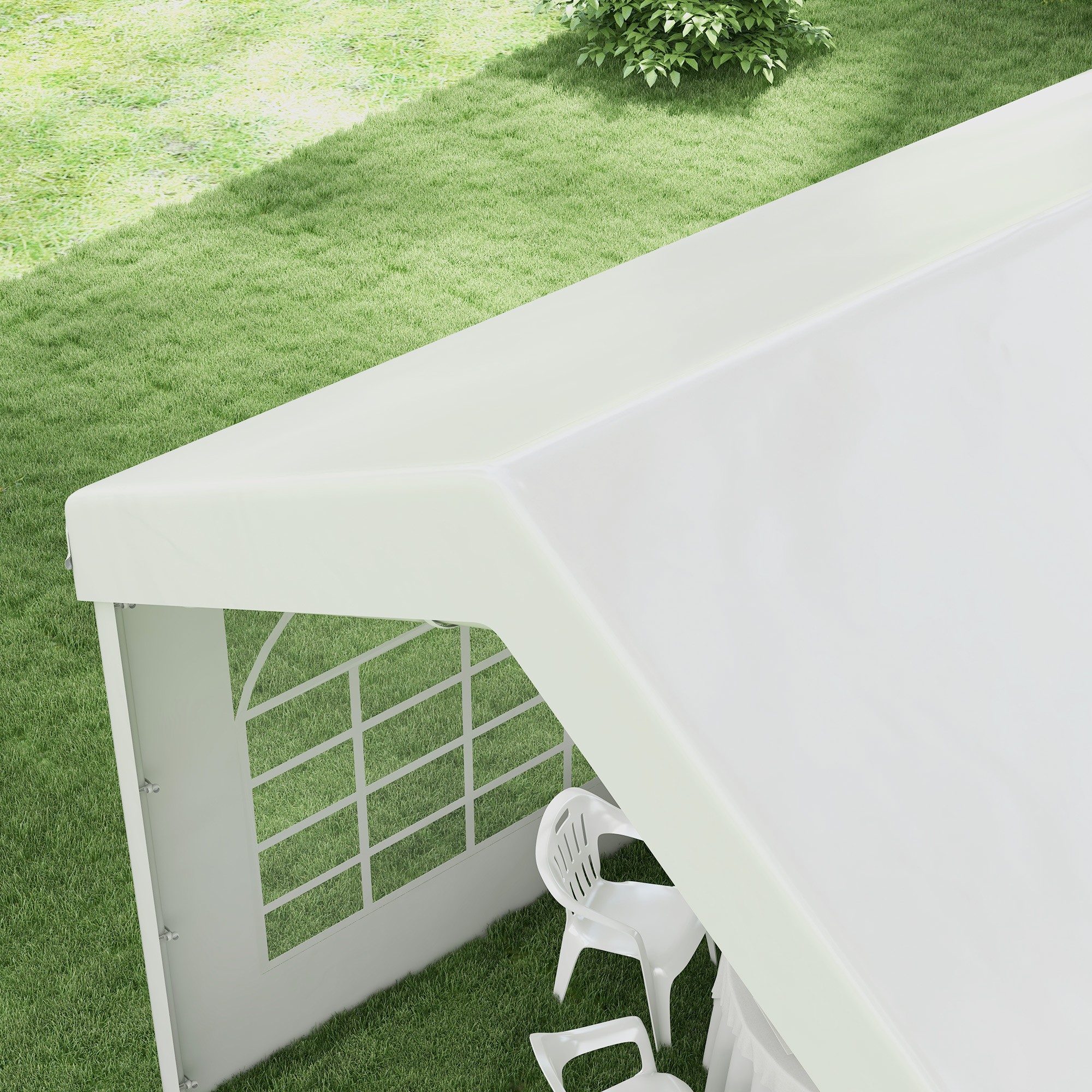 Ersatzwand für Bierzelt oder Pavillon, wasserdicht, einfache Montage, 6 x 2 m, Weiß
