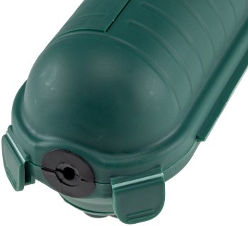 Kabelschutzbox für Aussen IP44, LxØ 21x8cm, mit Wandhalterung, Grün Kabelschutzbox für Aussen IP44, LxØ 21x8cm, mit Wandhalterung, Grün