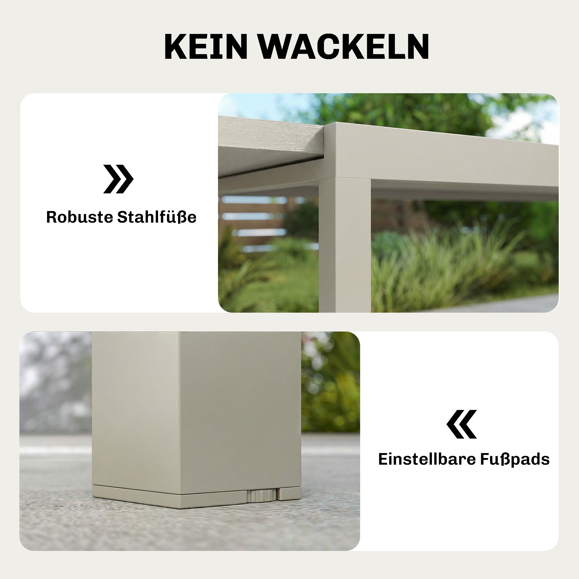 Gartentisch Ausziehbarer 154/214 x 85 cm Aluminium Esstisch für 8-10 Personen mit Holzoptik Hellgrau