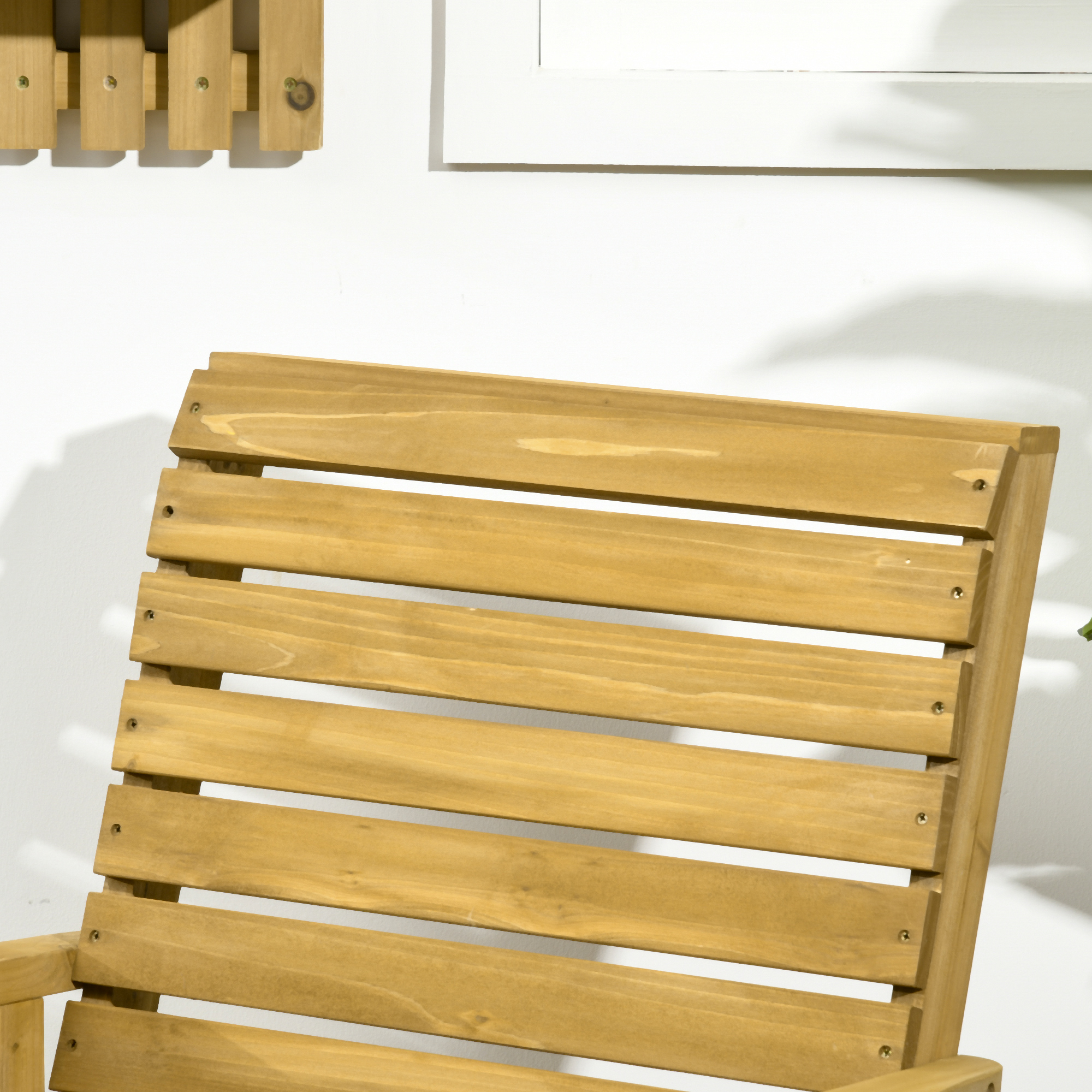 Gartenstuhl, Schaukelfunktion, breiter Sitz und Rücklehne, Naturholz, 64 x 86 x 85 cm