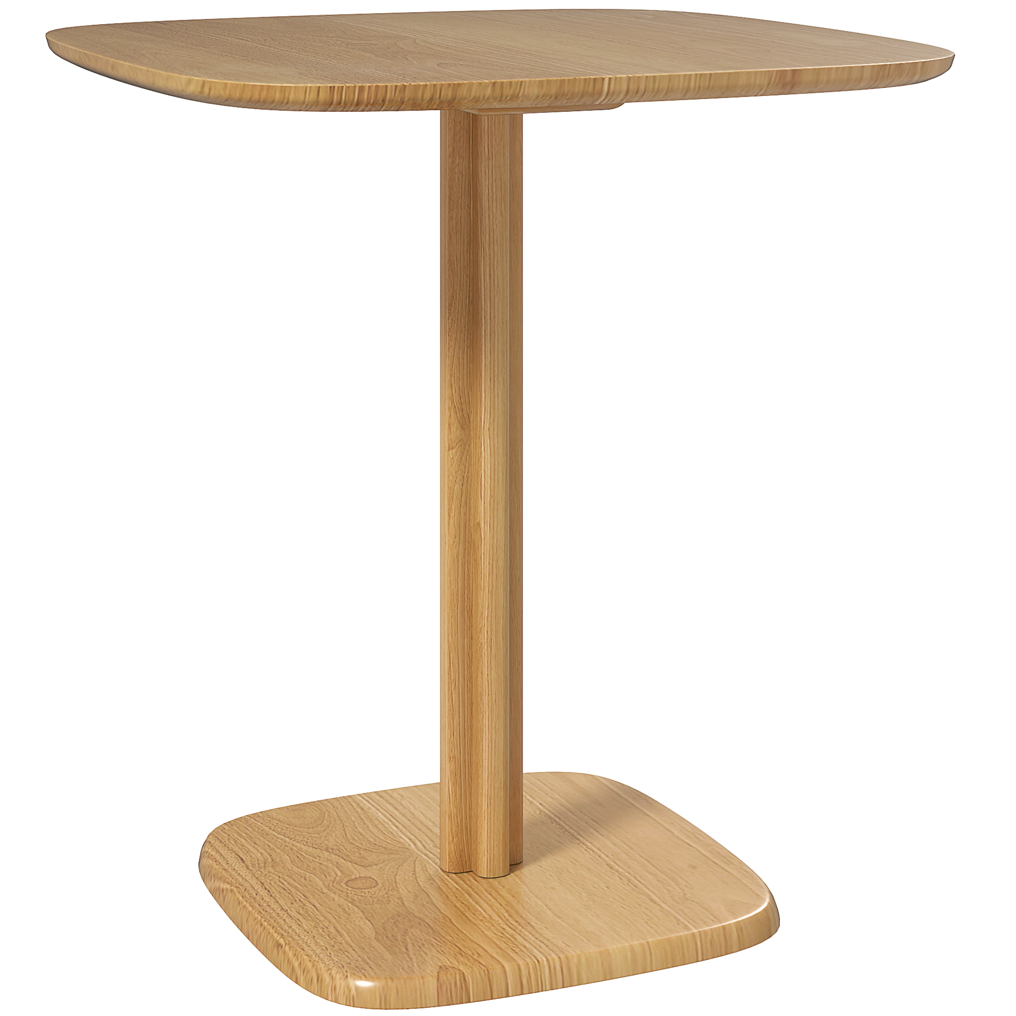 Esstisch, 70 x 70 cm Küchentisch für 4 Personen aus Kautschukholz für Küche, Esszimmer, Natur