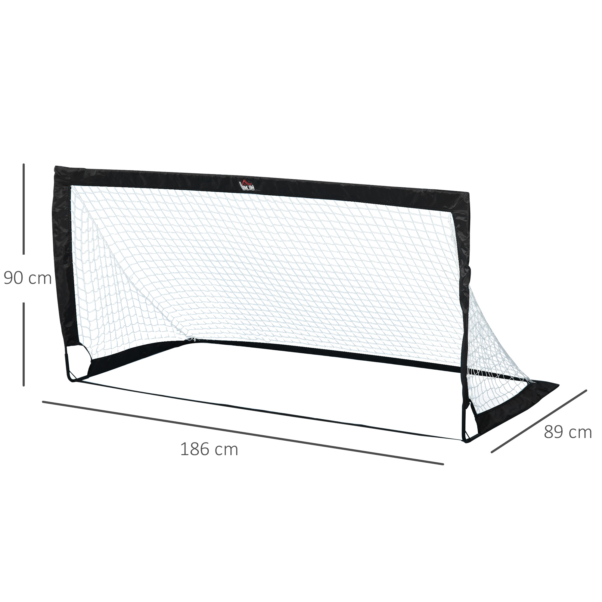 Fußballtor 2er Set faltbar 183 x 90 x 90 cm wetterfest mit Tragetasche Outdoor Fußball Tore für Erwachsene Fußballtore für Freizeit Garten Training Schwarz