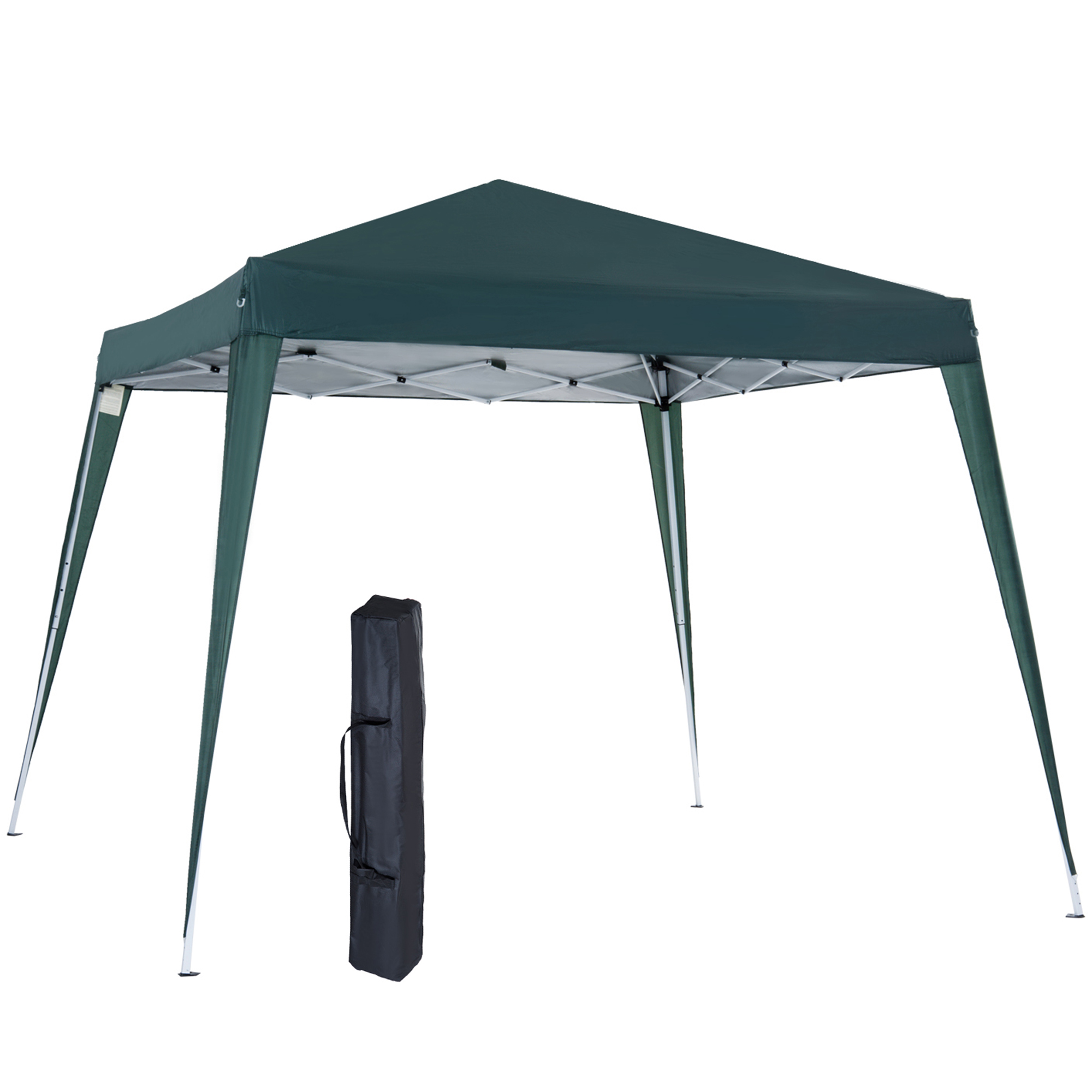 Faltpavillon 2,4x2,4m Pavillon Faltzelt mit UV-Schutz, Partyzelt inkl, Tragetasche für Garten, Balkon, Stahl Grün