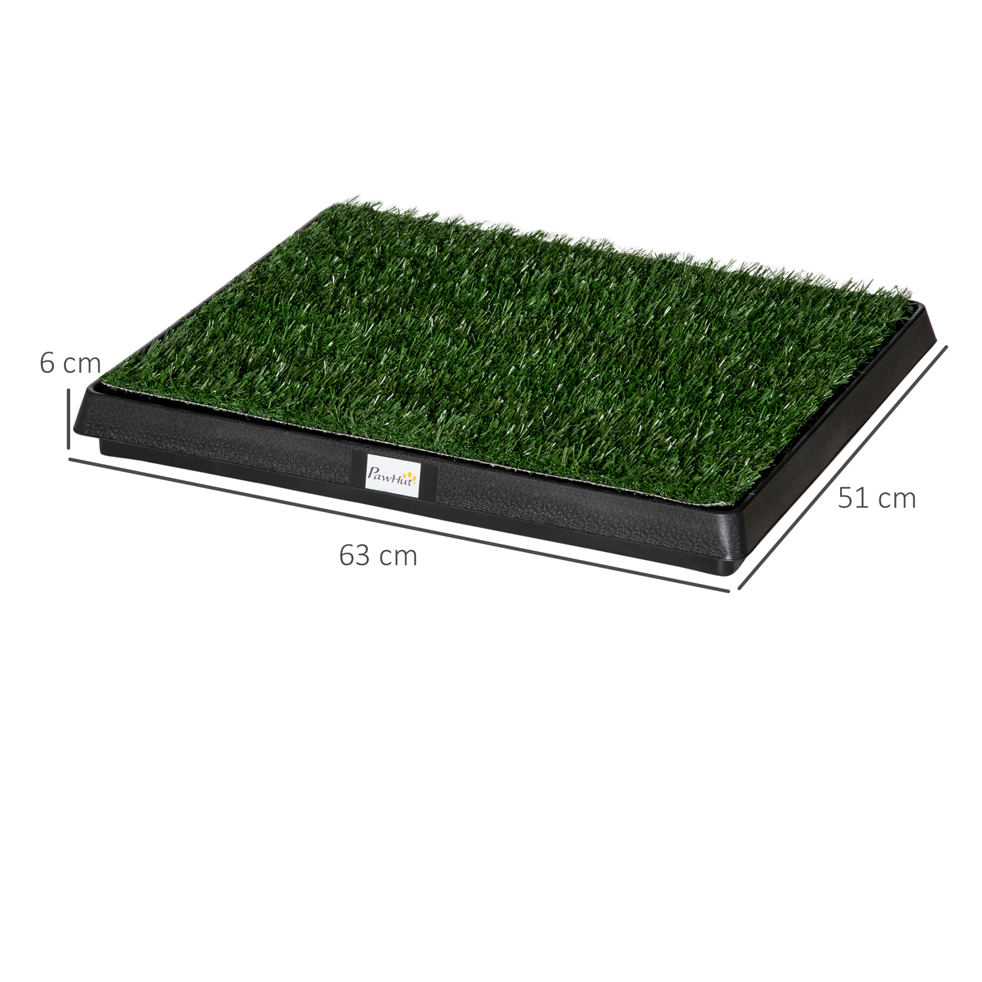 Hundetoilette mit Gras 63 x 51 cm Hundeklo Waschbar Welpentoilette Welpenklo mit herausnehmbarer Schublade, Trainingsunterlage für Kleine Hunde Große Hunde