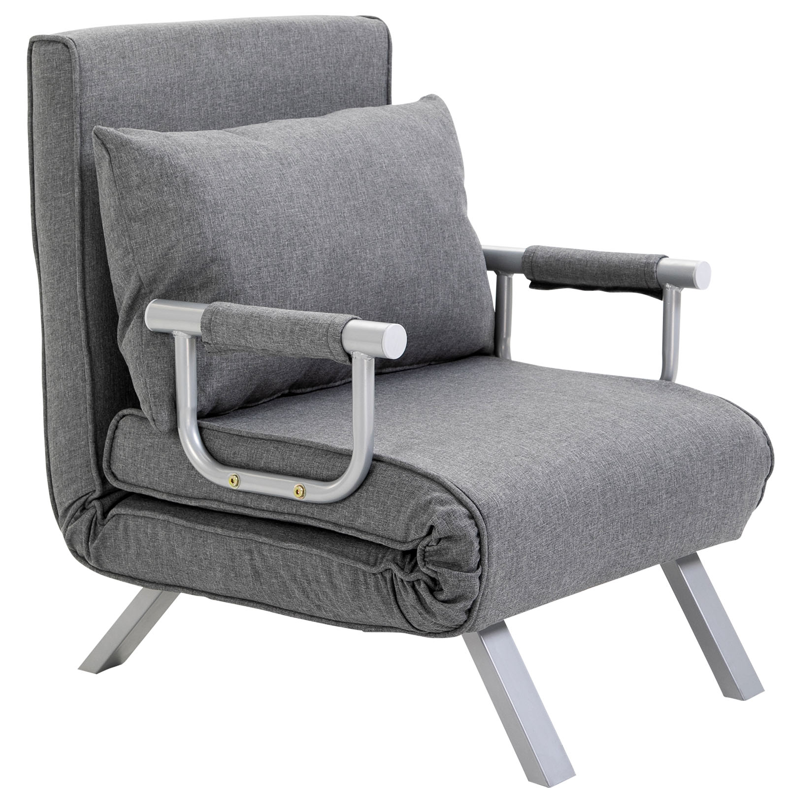 Relaxsessel Liegesessel Sessel, Liegefunktion, Gästebett, 65 cm x 69 cm x 80 cm, Grau