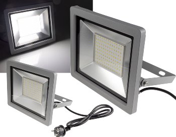 LED-Fluter SlimLine "CTF-SLT 99" silber - 100W, 9230lm, 4000K, neutralweiß, IP44 LED-Fluter SlimLine "CTF-SLT 99" silber - 100W, 9230lm, 4000K, neutralweiß, IP44