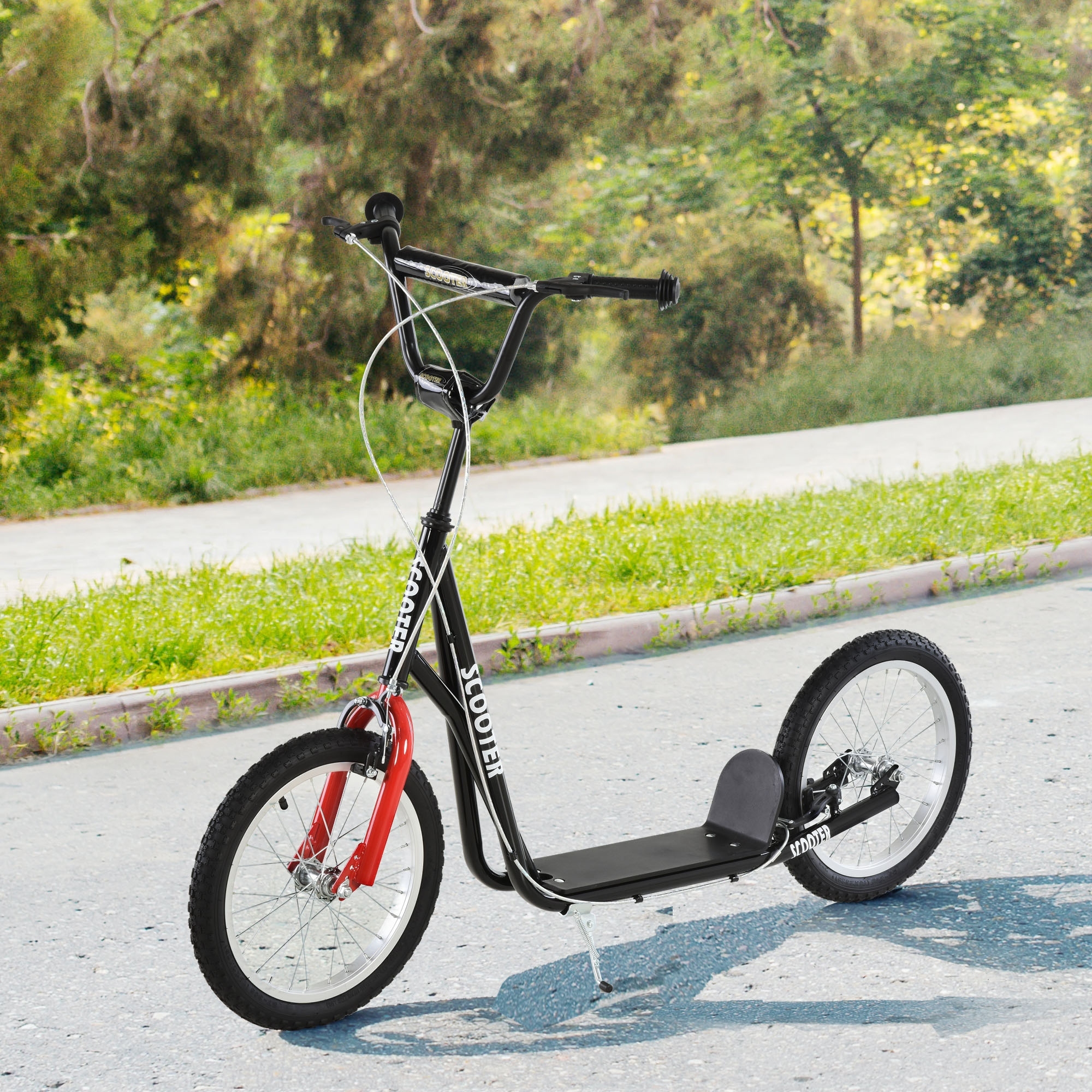 Kinderscooter mit Bremse höhenverstellbar Leichtbau Schwarz