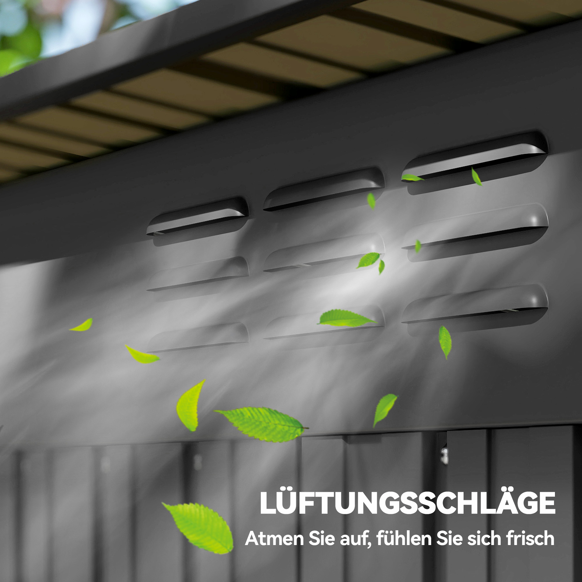 Metall Gerätehaus 1,37 m², Geräteschuppen mit müheloser Montage Pultdach Schiebetür Lüftungen Handschuhen