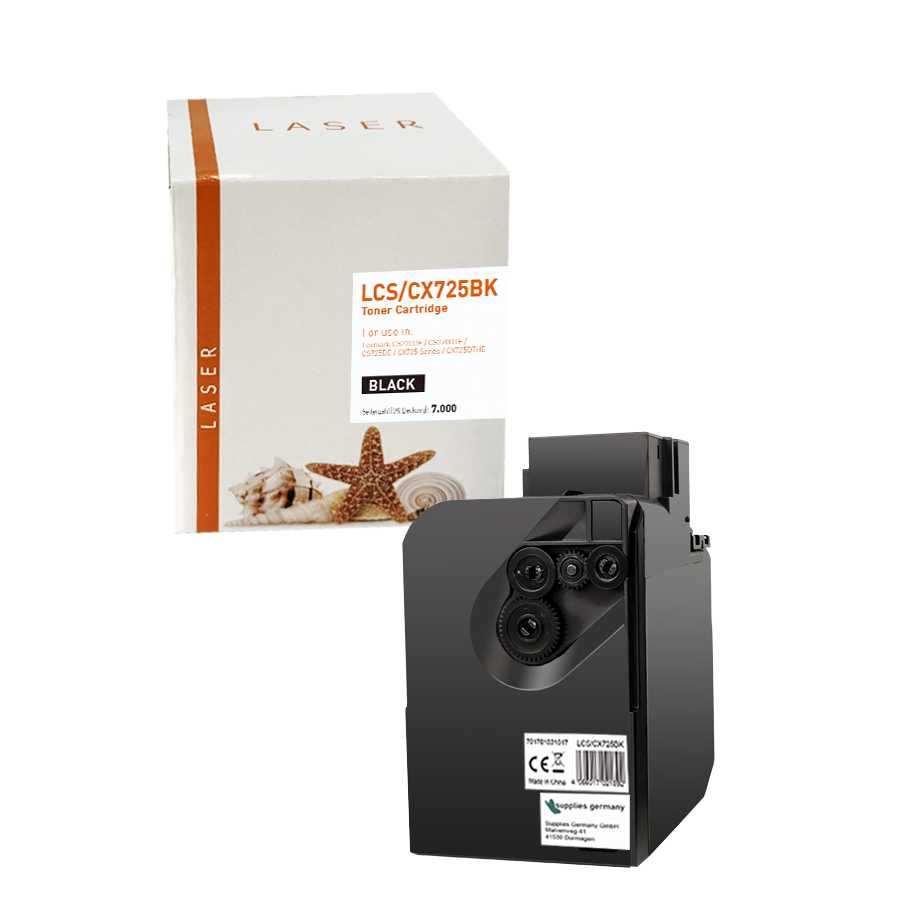 CS/CX725schwarz alternativ Toner schwarz für Lexmark / 74C2SK0 / 7.000 Seiten