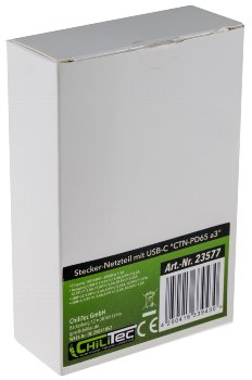 Stecker-Netzteil mit USB-C "CTN-PD65 a3" / In 100-240V~, Out 5,0V/9,0V/12,0V=, 65W