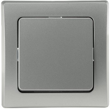 DELPHI Wechsel-Schalter, UP, silber / 250V~/ 10A, inkl. Rahmen, Steckanschluss