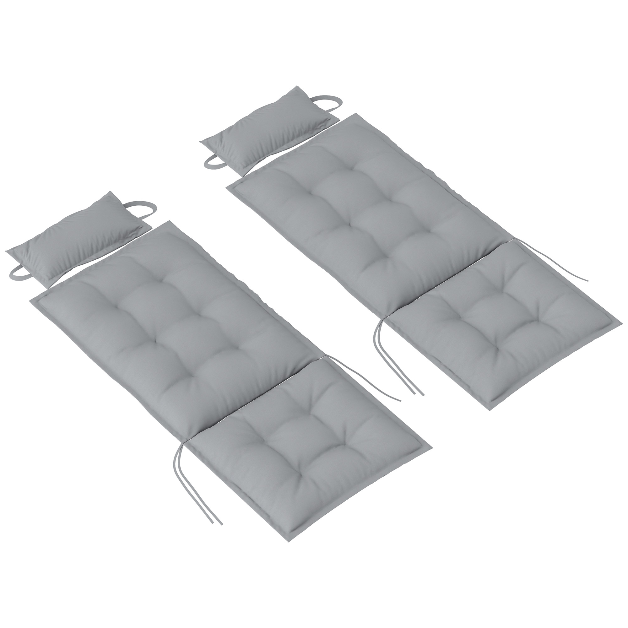 2er Set Auflage für Sonnenliege Wasserabweisend Liegenauflage für Gartenliege Polsterauflage 50x116x5 cm, Hellgrau