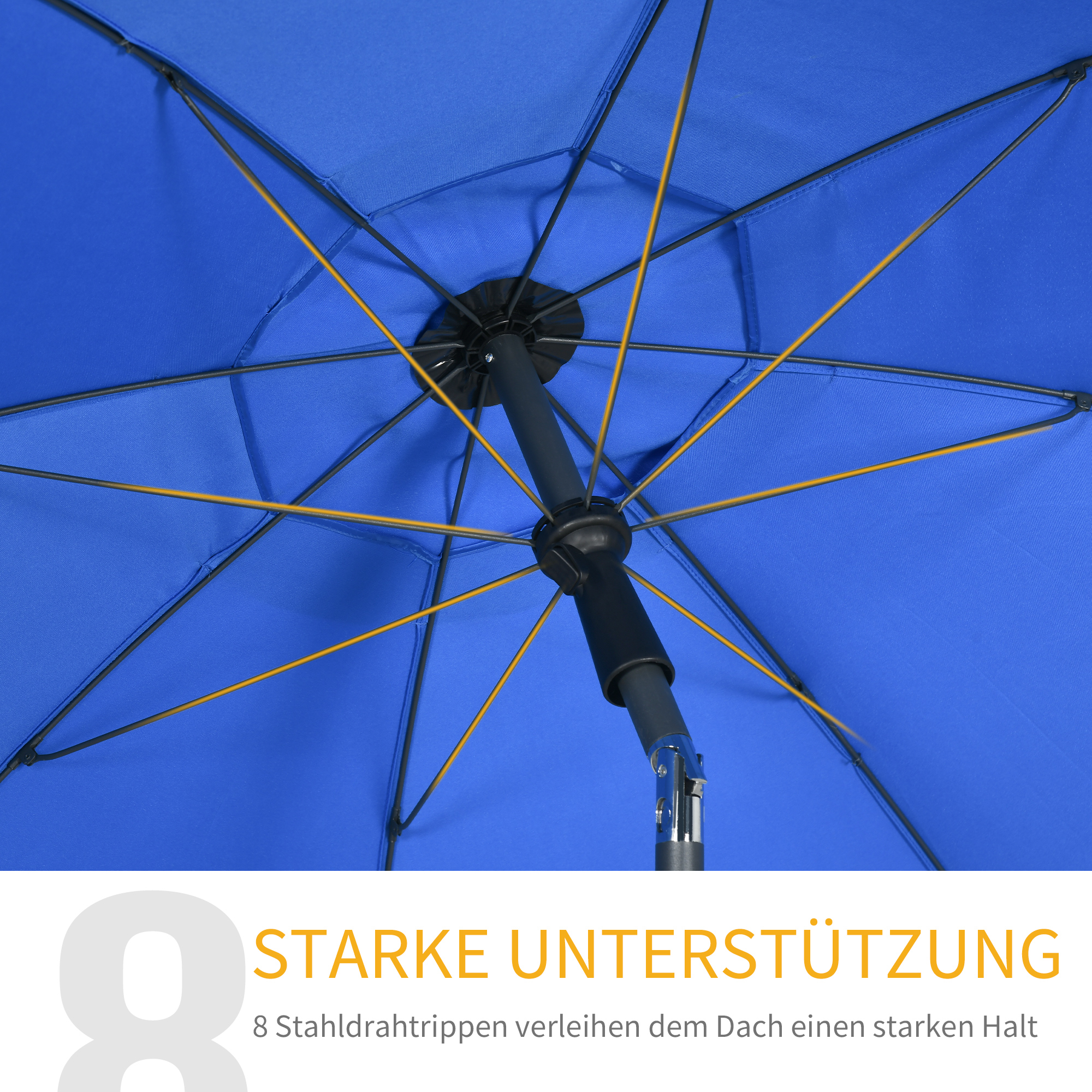 Strandschirm, Sonnenschirm, mit Belüftungsöffnungen, verstellbare Neigung, UV50+ Ø1,80, Blau