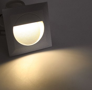 LED Wandeinbauleuchte "WEL Q14" / IP65, 14 LEDs, Aluminium, warmweiß