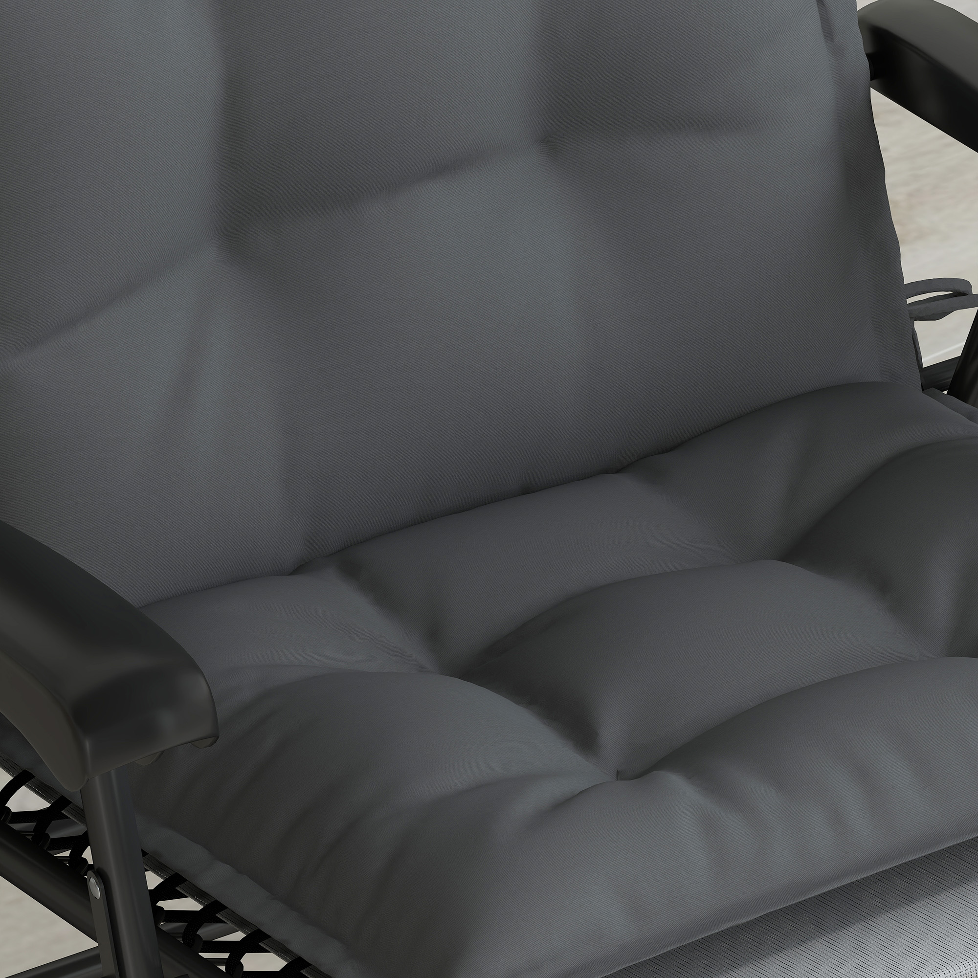 2er Set Auflage für Sonnenliege Wasserabweisend Liegenauflage für Gartenliege Polsterauflage 50x116x5 cm, Dunkelgrau