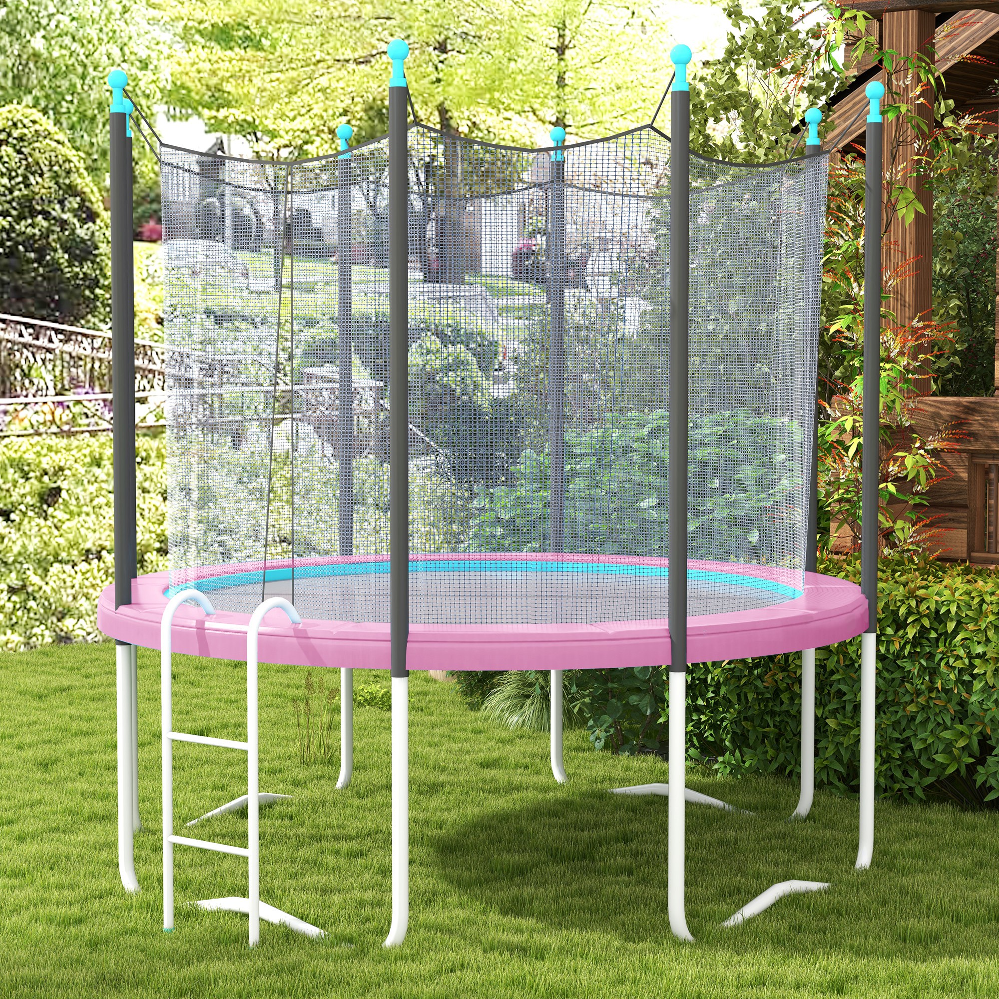 Ersatz-Randabdeckung für Trampoline, wasserfest, reißfest, Ø366 cm, Rosa