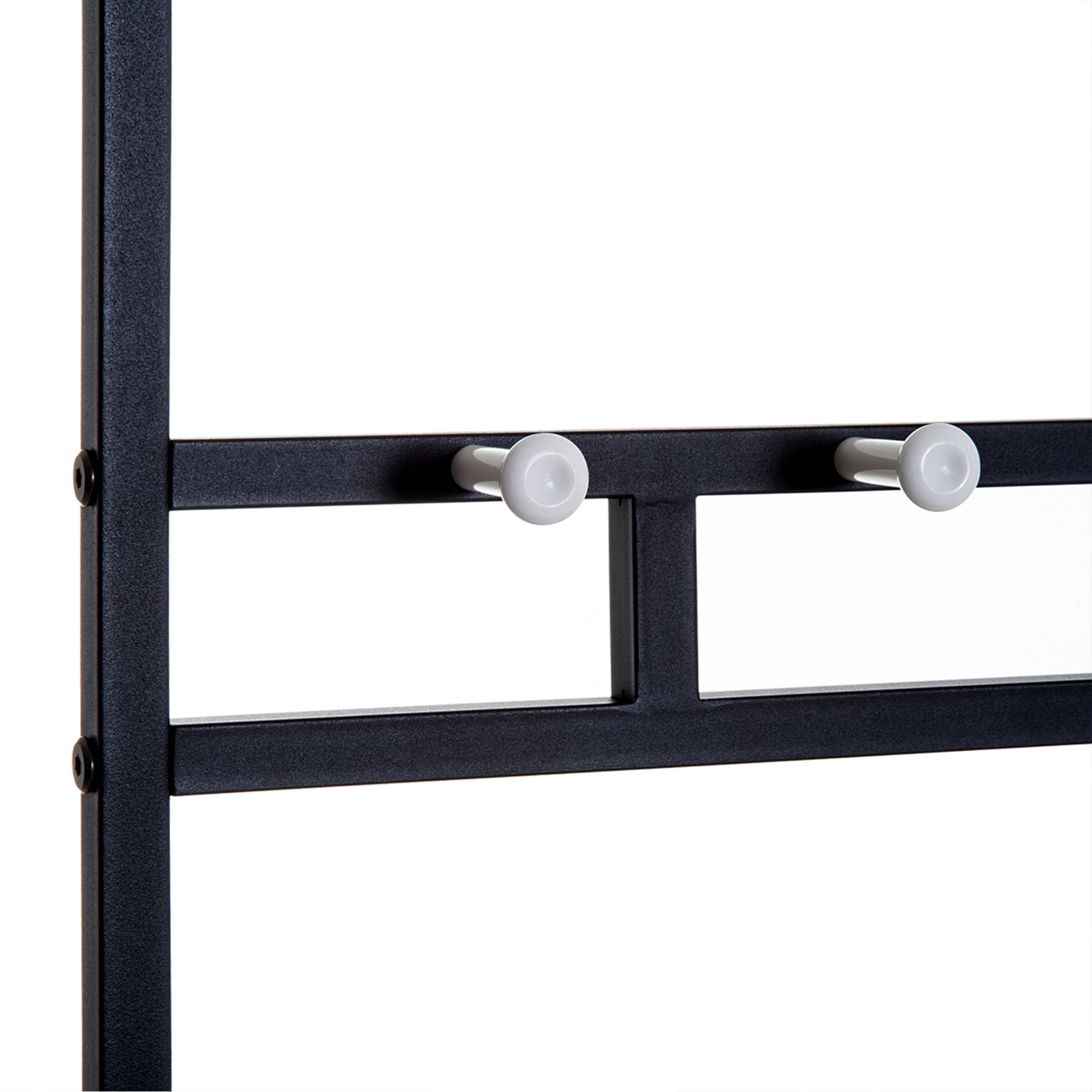 Garderobenständer Kleiderständer mit 5 Haken und Schuhbank mit 2 Ebenen Garderobe aus Metall für Flur, Schlafzimmer, 72,5 x35 x 180cm
