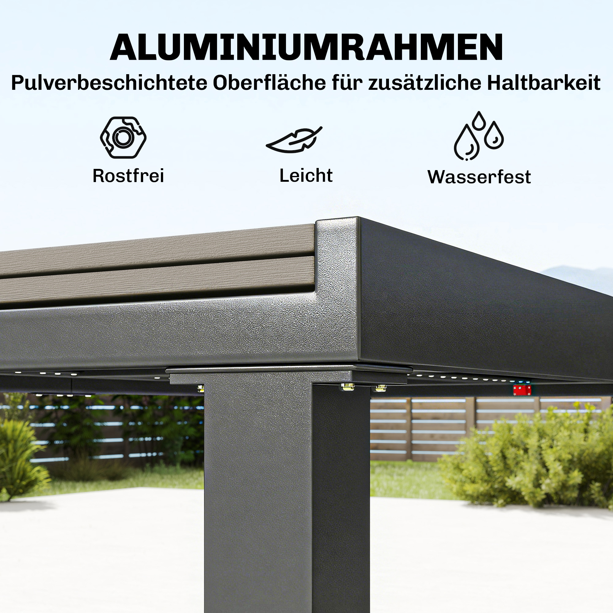 Gartenmöbel Set Sitzgruppe 7-teilig Ausziehbar Tisch mit 6 Stühlen Holzoptik Lamelldesign Aluminiumrahmen
