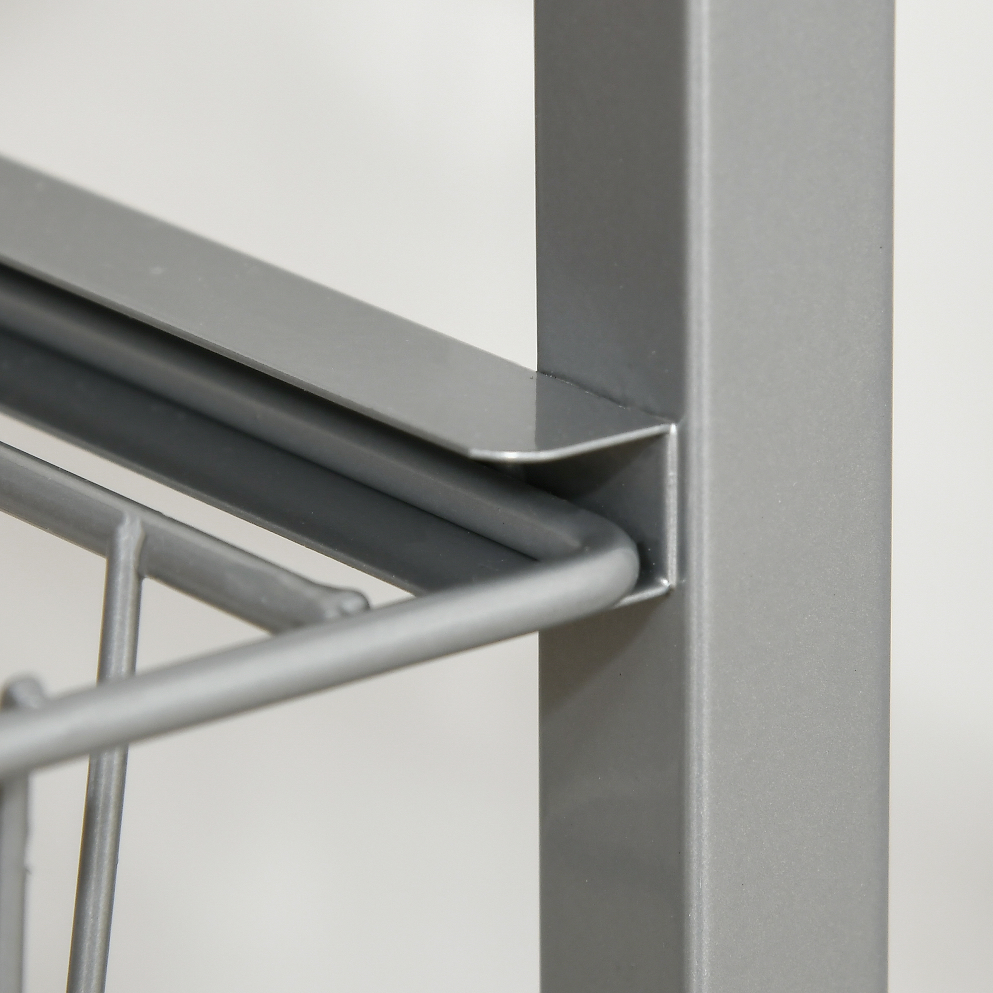 Küchenwagen Rollwagen mit 4 Ebenen Küchenregal mit Metallkörben, Allzweckwagen auf Rollen, Aufbewahrungswagen für Küche Bad Büro Wohnzimmer Silber