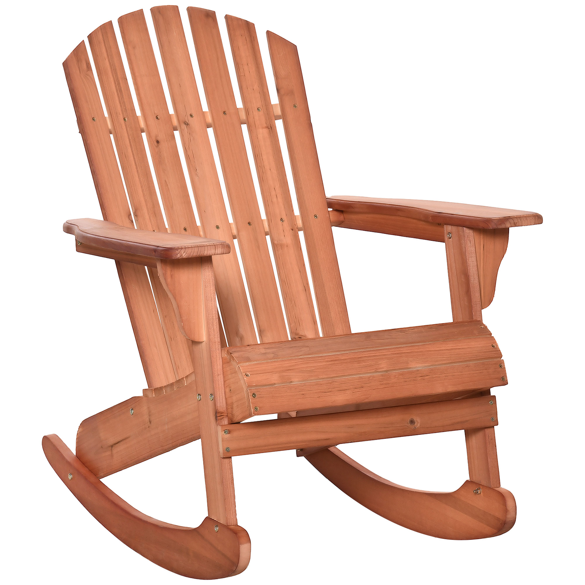 Adirondack Gartenstuhl Schaukelstuhl Schaukelsessel Gartensessel Gartenmöbel Balkonstuhl Natur 77 x 94 x 97 cm