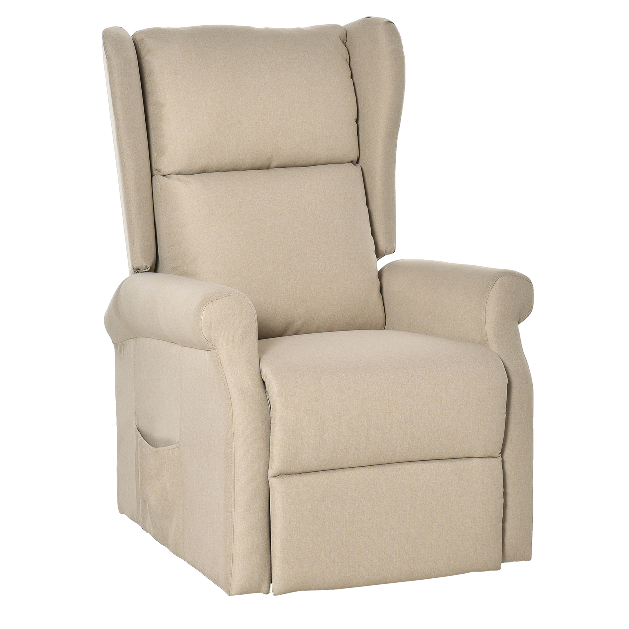 Relaxsessel mit Liegefunktion elektrisch, Seniorensessel mit Aufstehhilfe, , bis 200kg, 72,5x94x109cm, Creme