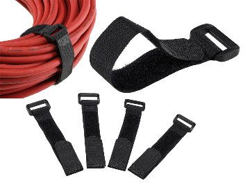 Klettband mit Öse, 5er Pack - 15x2cm, schwarz Klettband mit Öse, 5er Pack - 15x2cm, schwarz