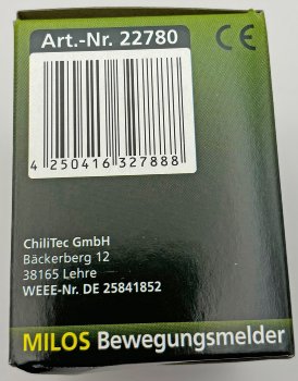MILOS Bewegungsmelder 160°, weiß matt / LED geeignet,  250V~, Unterputz, 3-Draht