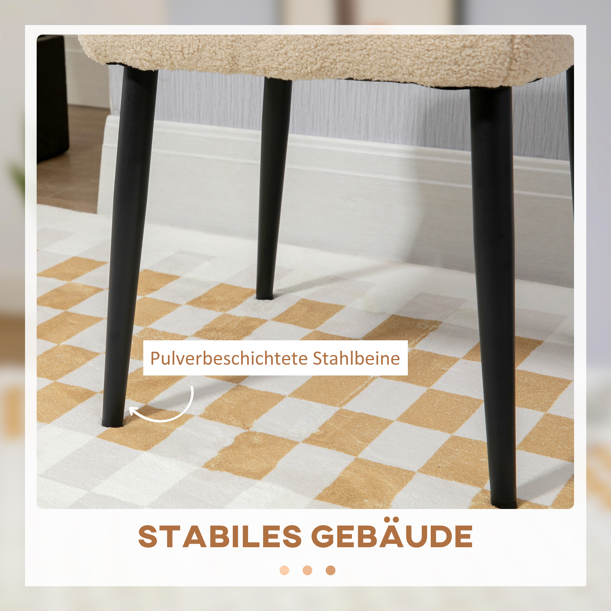 Aosom Hocker, Sitzhocker, Teddy, Fußhocker, Beige