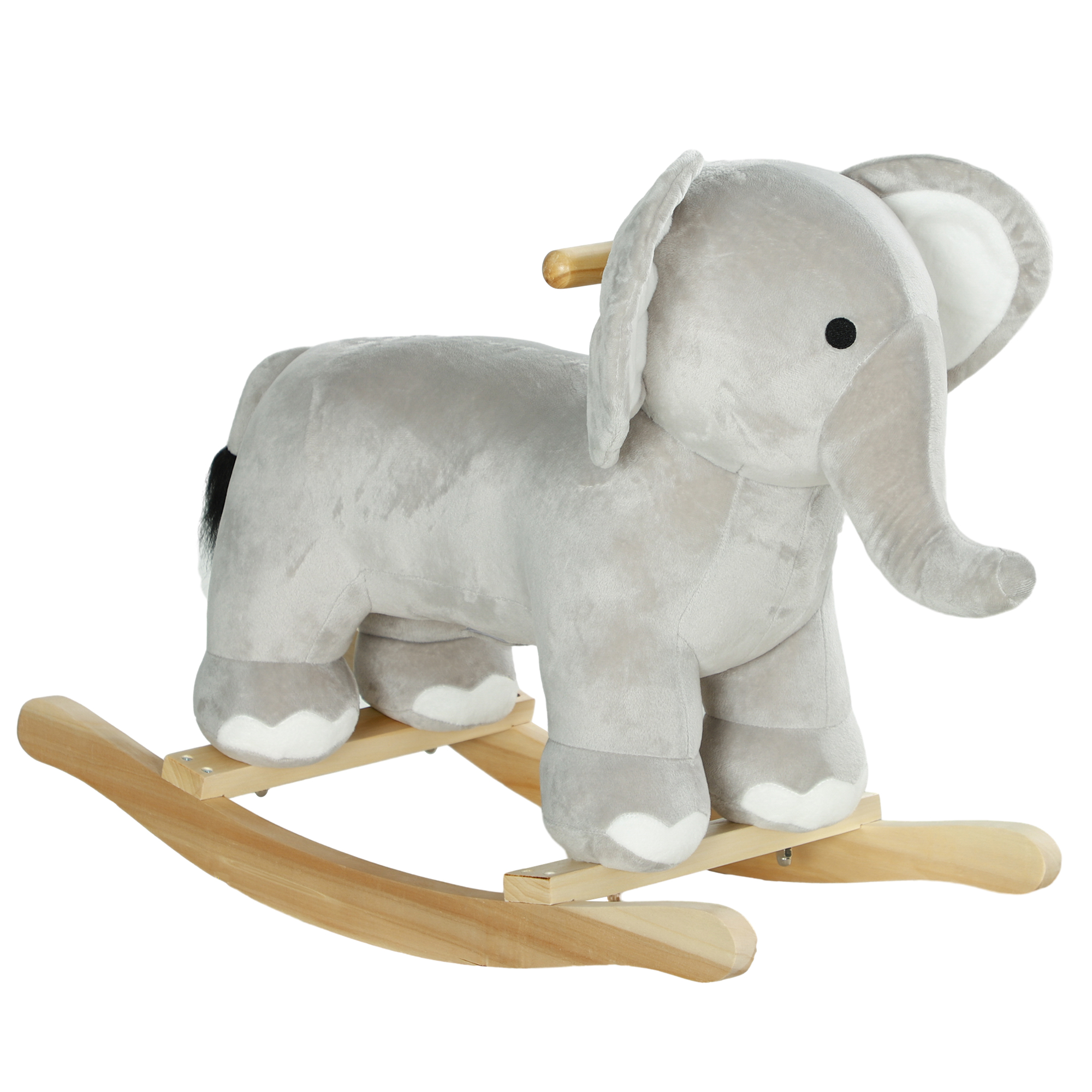 Schaukelpferd, Elefant, Soundeffekte, sichere Basis, für 2-4 Jahre, 64,5x31x52 cm, Grau
