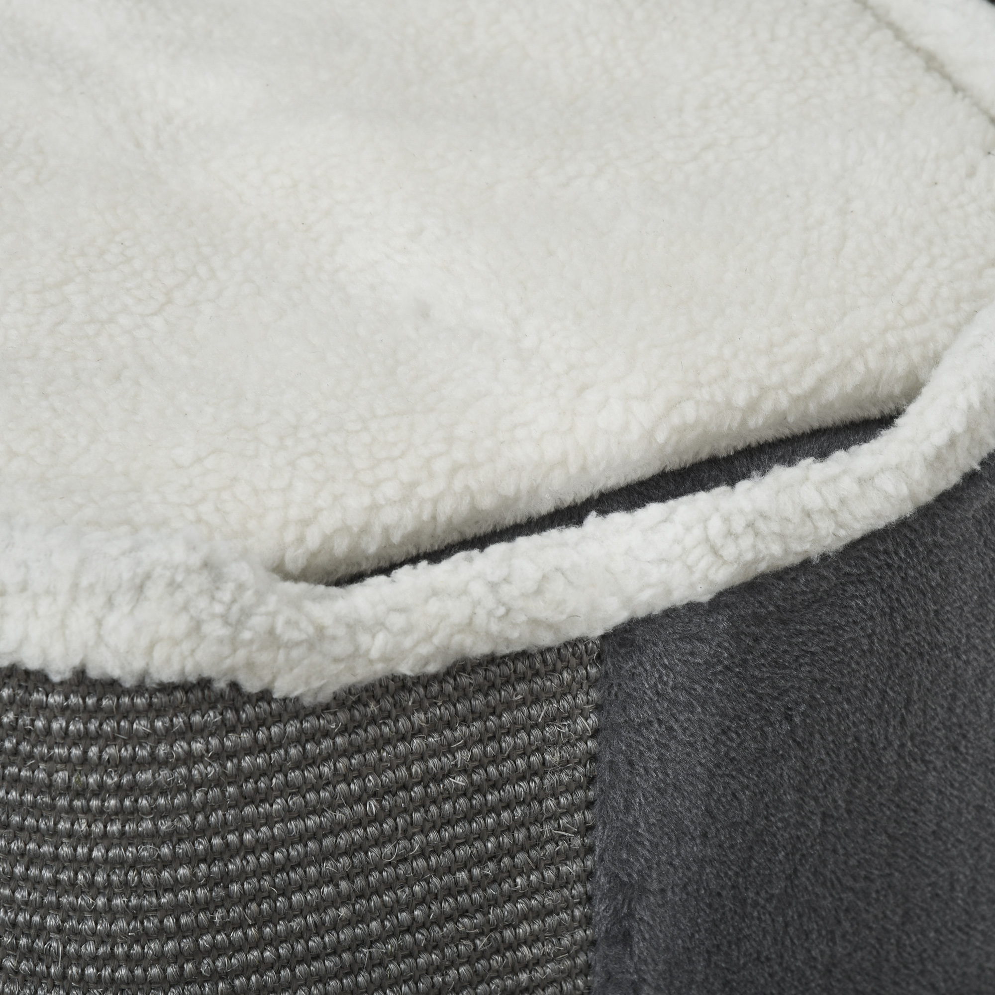 Kratztonne für Katzen Katzenkratzbaum 3 Ebenen Katzenbaum Kletterbaum für Katzen Katzenmöbel Spanplatte samtartiges Polyester Sisal Grau+Weiß 40 x 40 x 74 cm