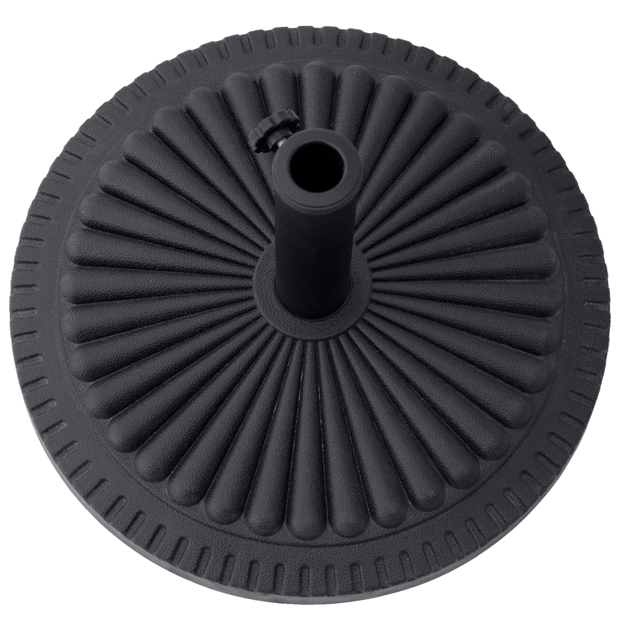 Sonnenschirmständer 14  kg Schirmständer Rund Schirmhalter, Ständer Schirmgewicht für Sonnenschirm 35-48mm Rohrdurchmesser, für Balkon, Terasse, Garten, Schwarz