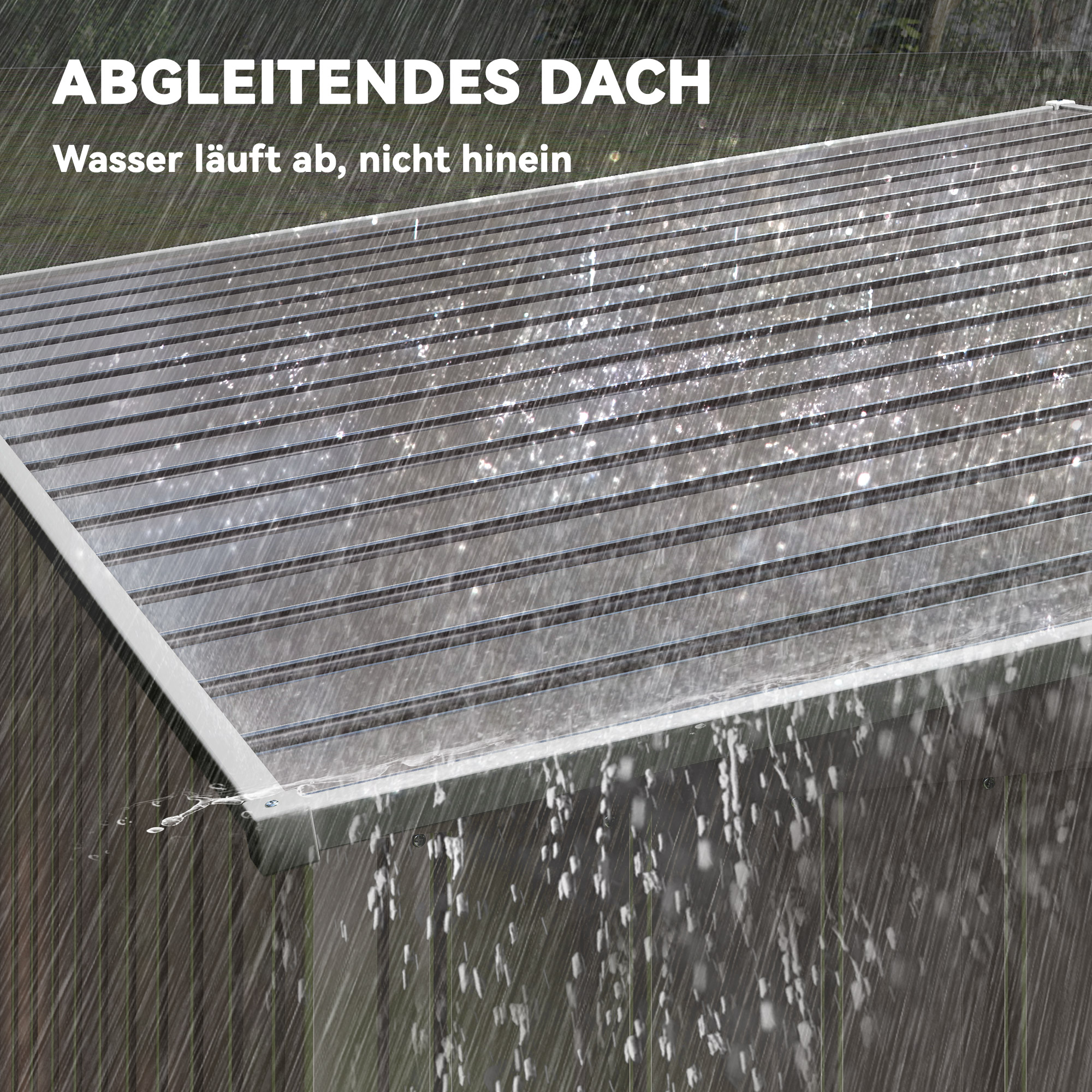 Metall Gerätehaus 2,81m² 154x206,5x181 cm Geräteschuppen mit Pultdach Fundament